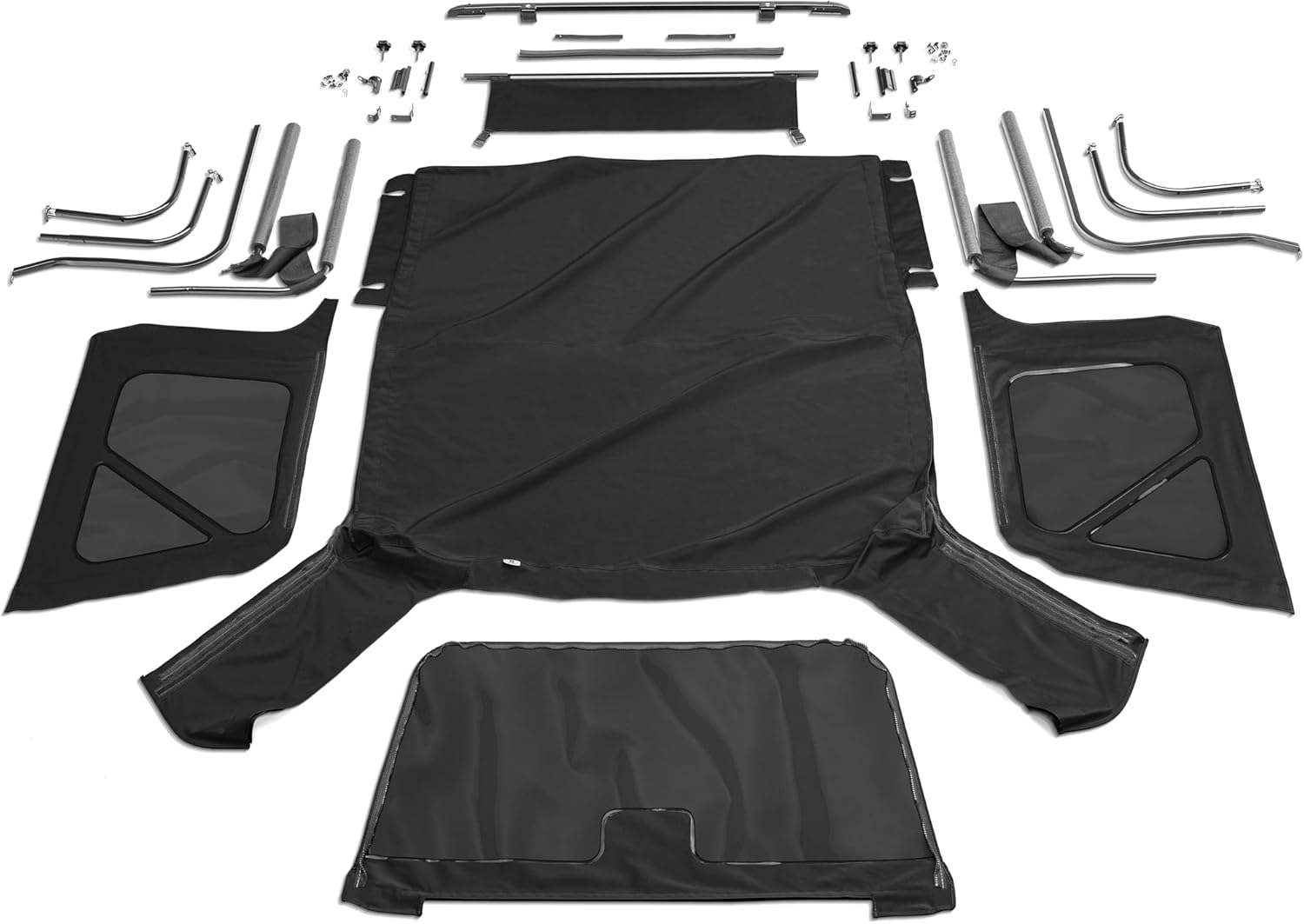 RAMPAGE PRODUCTS Complete Soft Top for Jeep Wrangler TJ | Tinted Windows, Includes Frame & Hardware, Vinyl, Black Diamond | 68835 | Fits 1997-2006 Jeep Wrangler TJ with Full Steel Doors