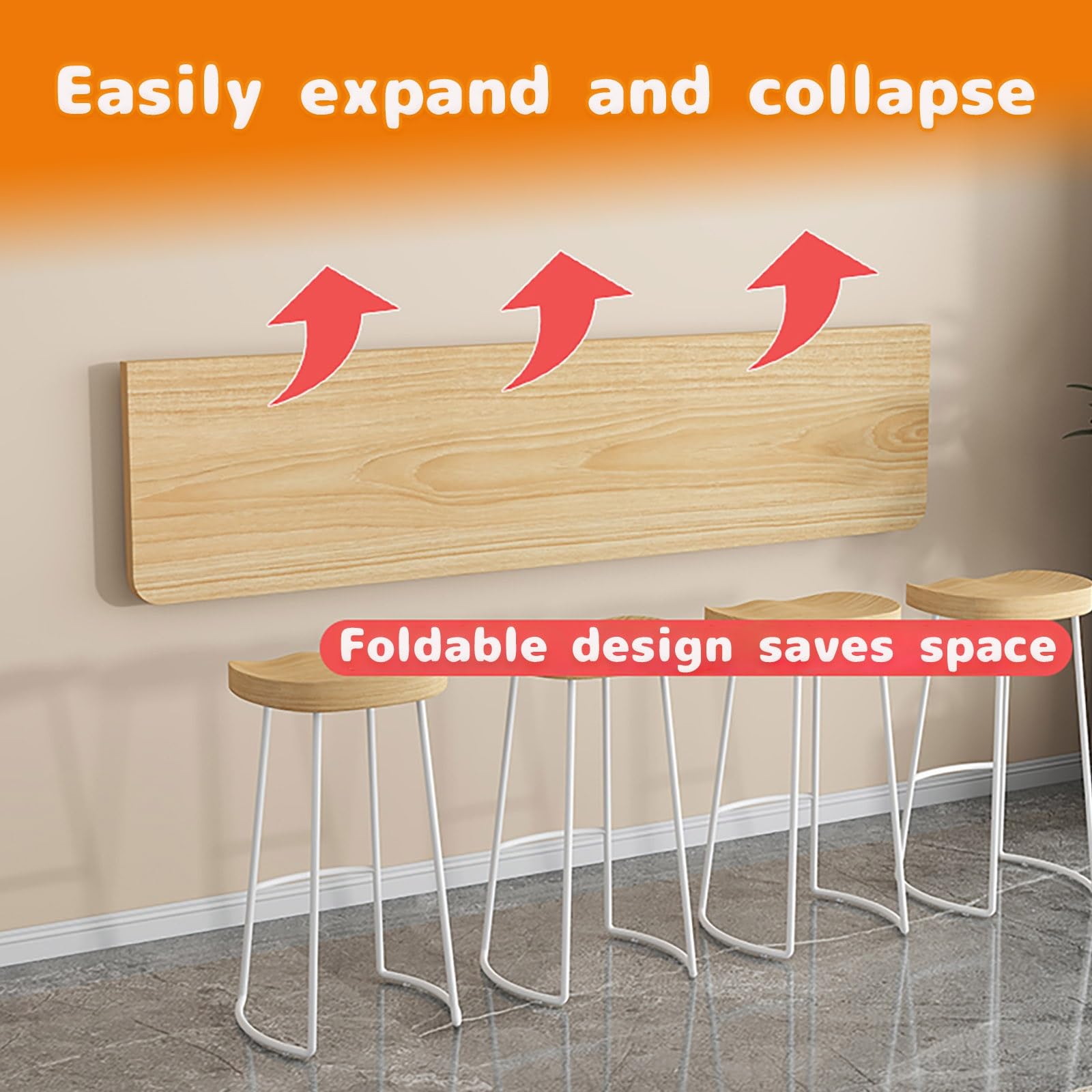 Klapptisch Wand Wandklapptisch Massivholzmaterial Esstisch KüChentisch FüR Die Wand Bartisch Stehtisch Wandtisch Tisch Klappbar Zur Wandmontage Platz Sparen (80x40cm)