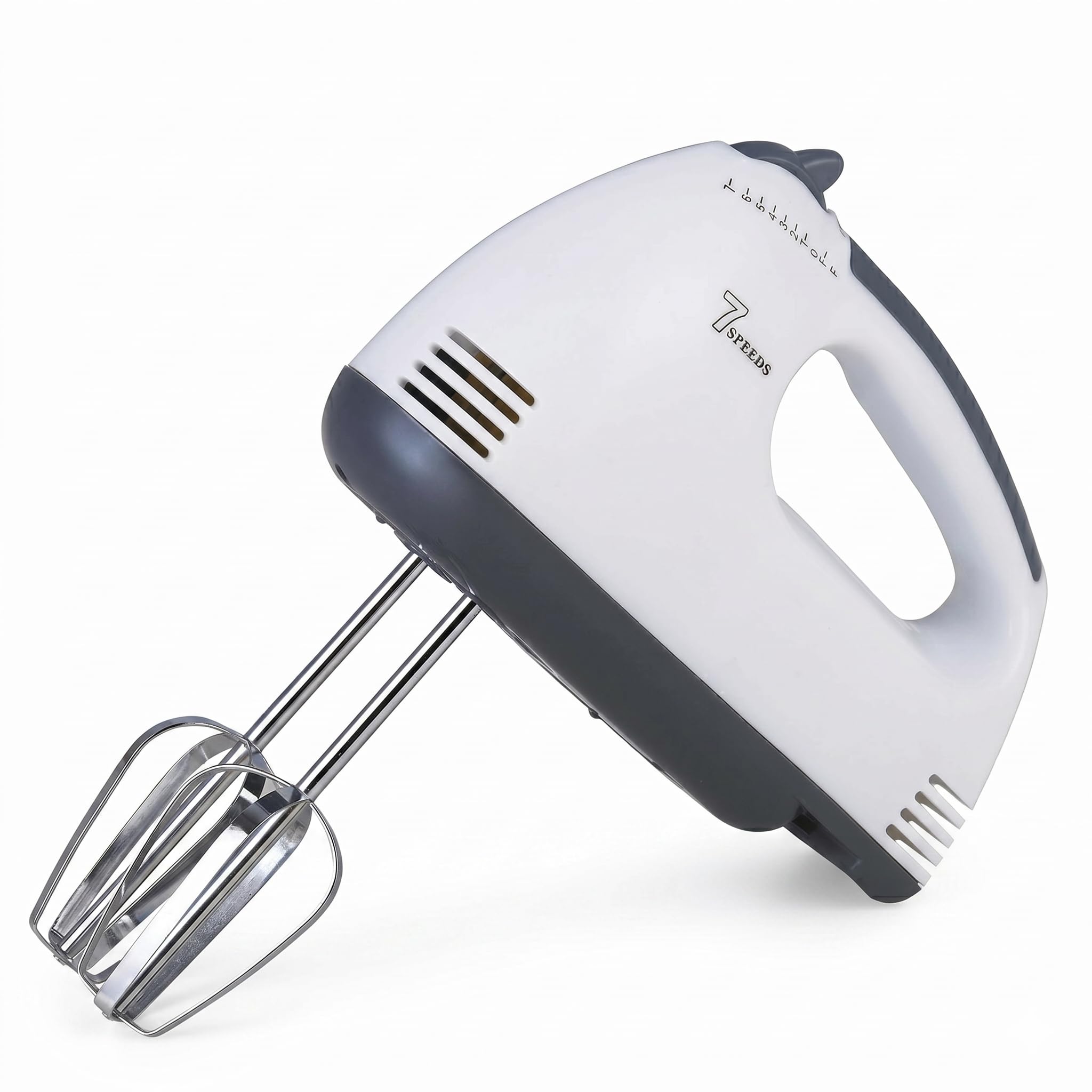 Electric Hand Mixer for Kitchen | Handheld Cake Blender with Four Stainless Steel Attachments including Beaters & Dough Hooks for Whipping Cream. (Pack of 1)