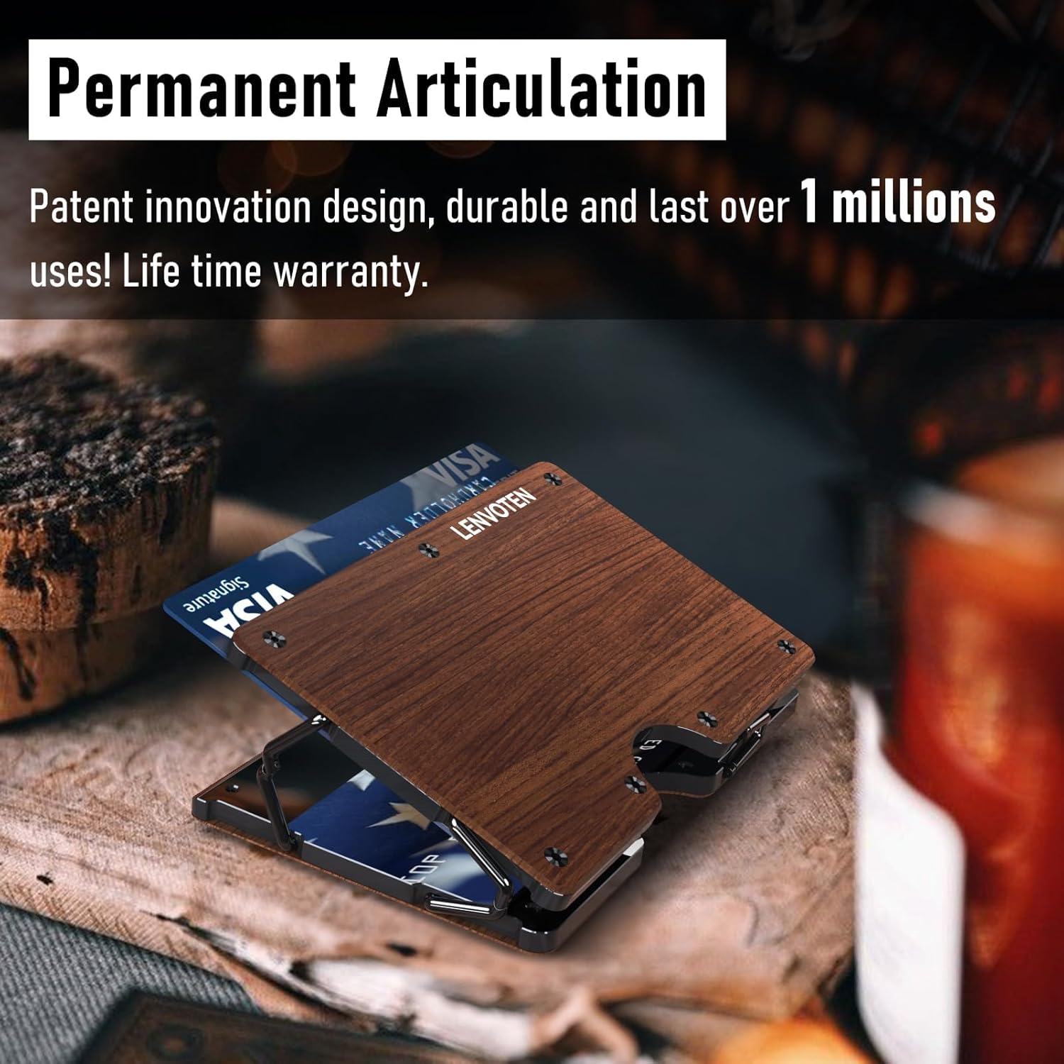 Upgraded Hinged Minimalist Wallet for Men | Slim Metal RFID Blocking Wallet | Credit Card Holder & Money Clip Holds 20 Cards | Premium Scratch-Resistant Finish | Ideal Gift for Men - Image 8