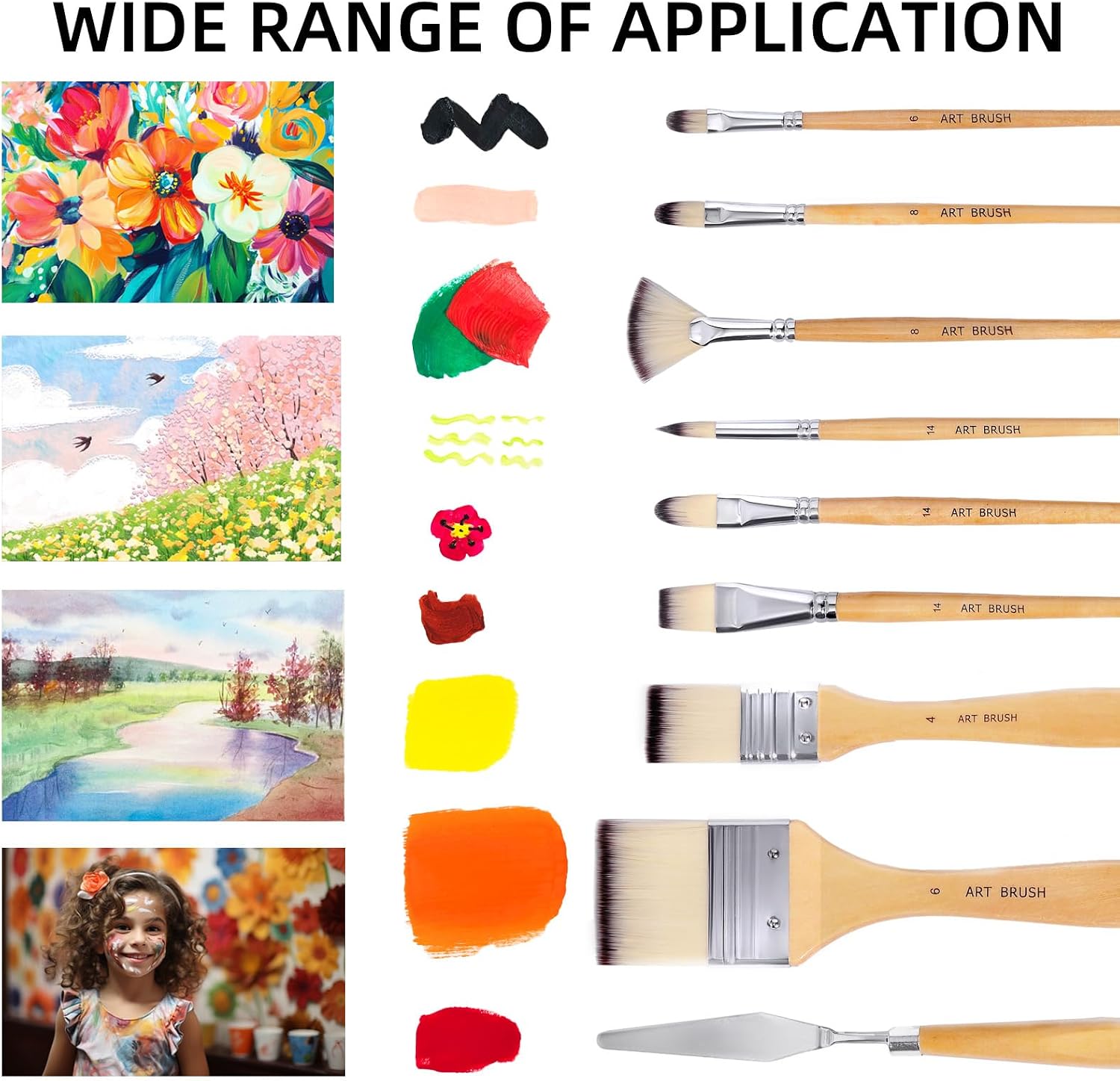 Wesquer Paint Brushes Set for Acrylic, Oil, Watercolor & Face Painting - 25 Piece Artist Brush Kit with Palette Knife, for Artists, Beginners & Adults