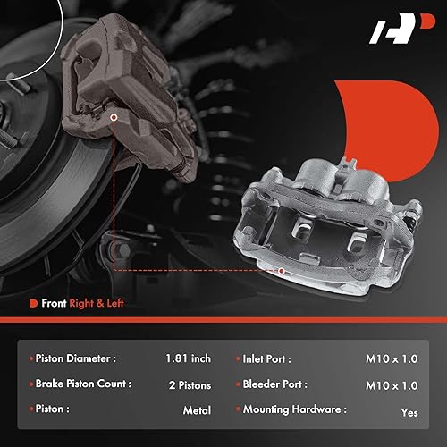 Miniatura 2 de A-Premium Conjunto de pinza de freno de disco con soporte compatible con Nissan Frontier 2005-2016 Suzuki Equator 2009-2012 Front Side 2 PC