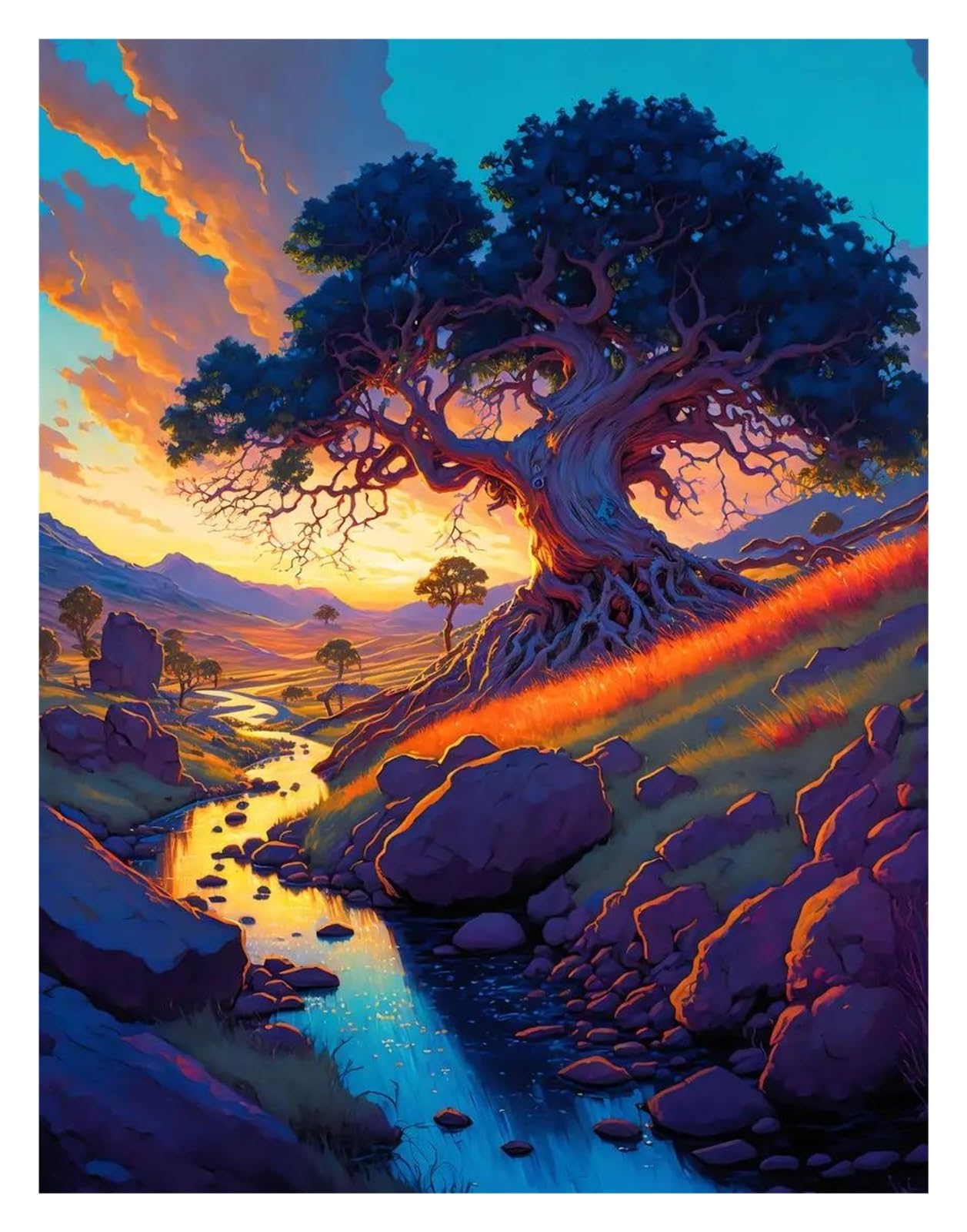 Toile peinture paysage fantastique pour réveiller un mur blanc triste