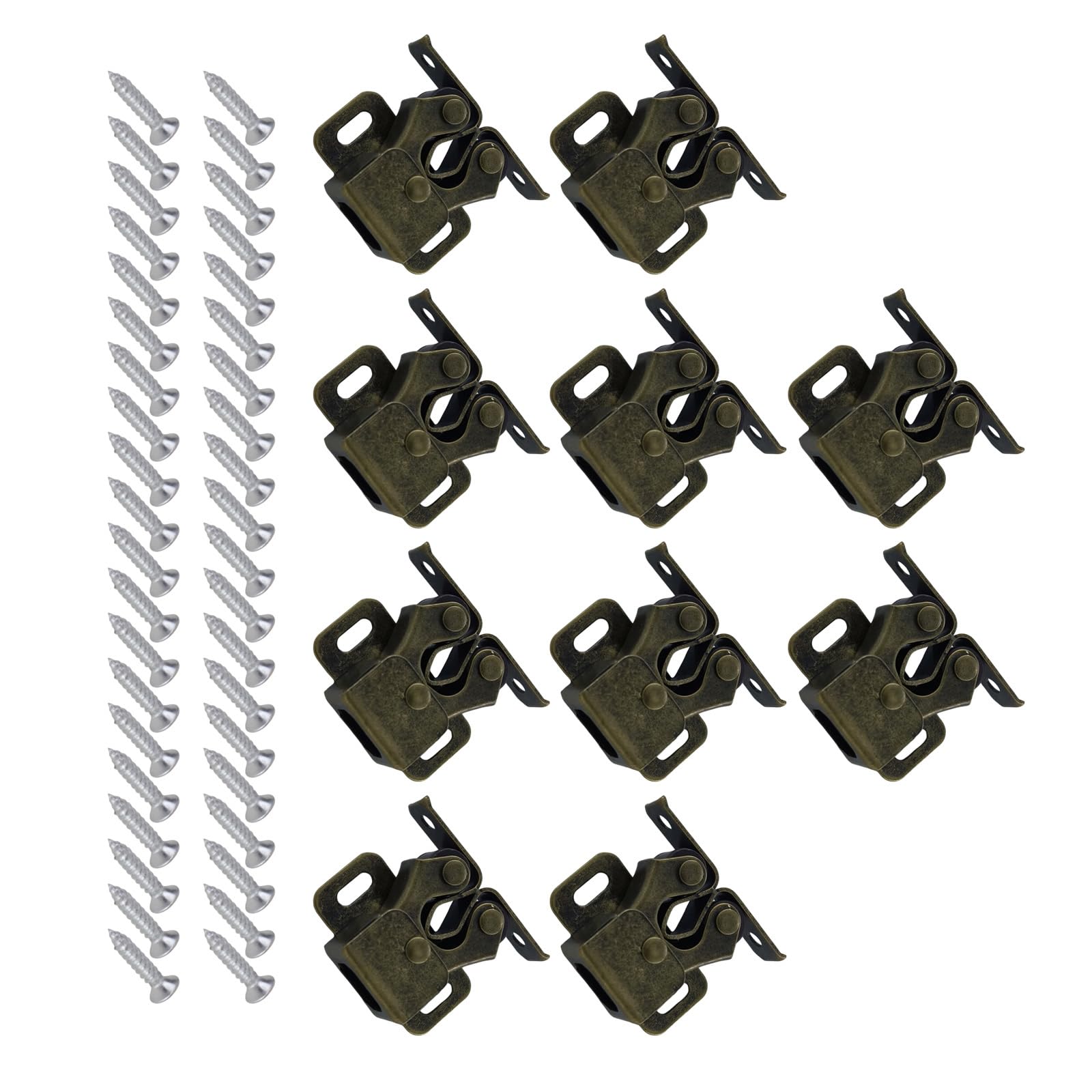 Door Buckle Cupboard Door Double Roller Catches Cabinet Wardrobe Doors Latch Easy to Installation for Wardrobe Cupboard Furniture Hardware