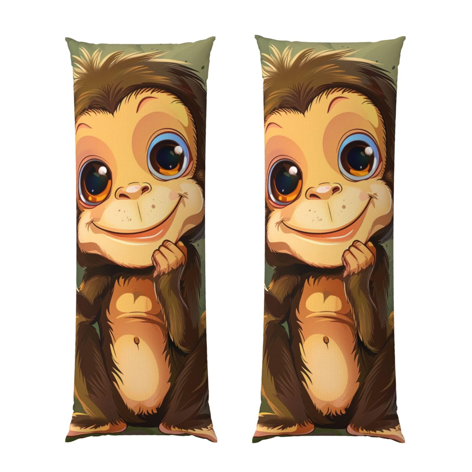Body Pillow Cover 20x54 Inch, Cute Monkey Print Long Lumbar Pillow Case with Zipper Long Body Pillowcase Decorative for Bed Sofa Bedroom