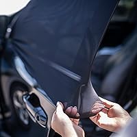 Vista 4 de Pantalla para ventana delantera de coches compactos y SUV para acampar, protección solar para ventanas delanteras, cubiertas de privacidad