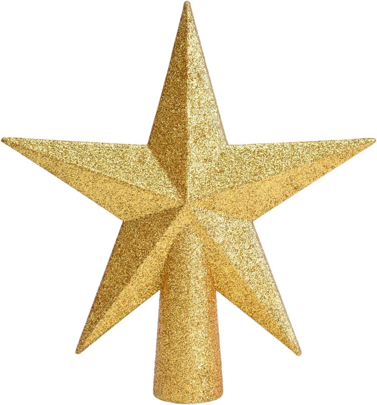 Gold Star Tree Topper – Small Decorative Christmas Tree Star Ornament – Holiday Xmas Tree Decoration for Home or Office