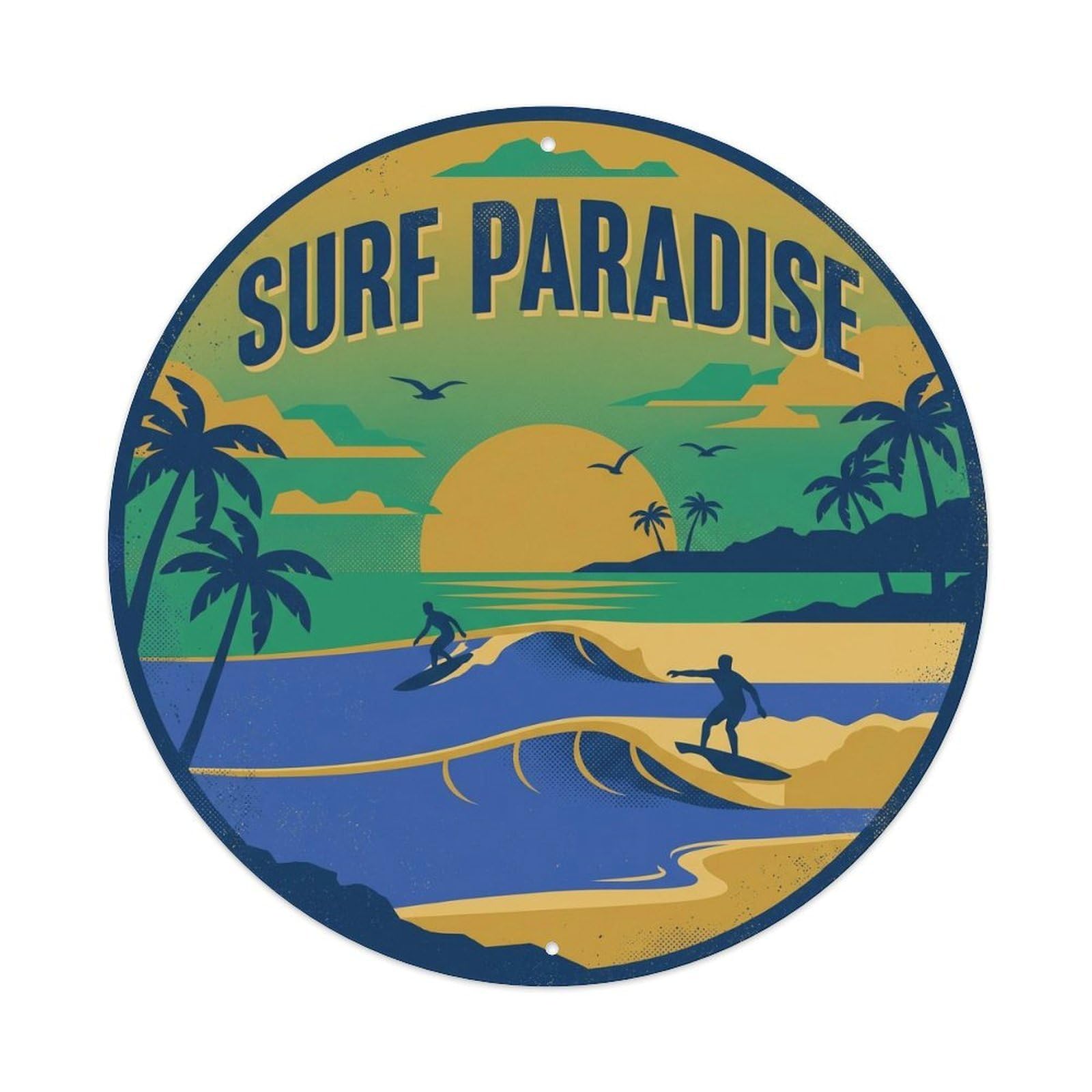 Surf Travel Hawaii Break Big Wave Beach Ocean Metal Tin Sign