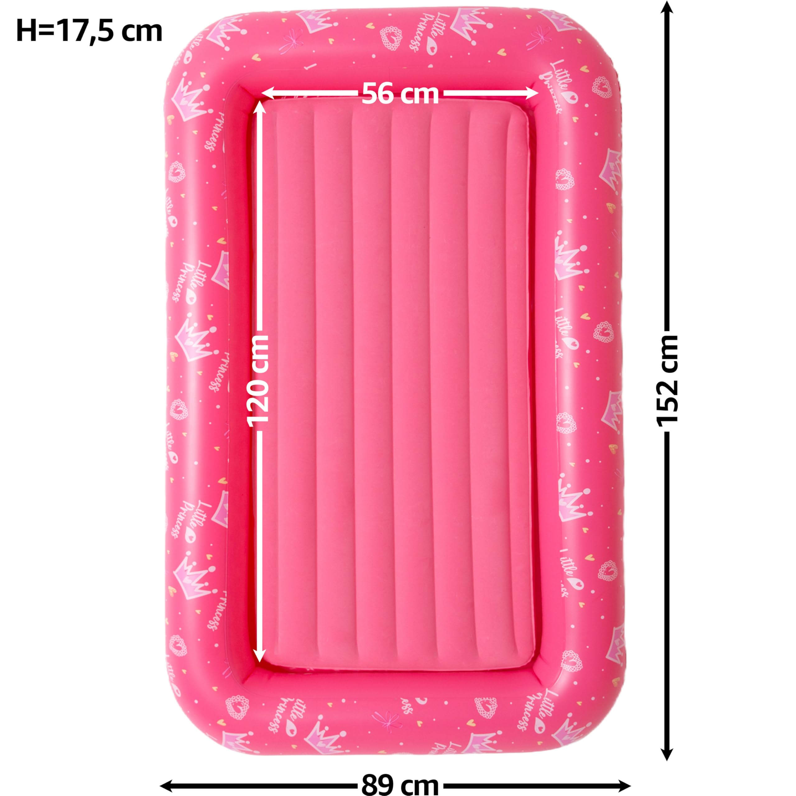 AVENLI Luftmatratze Kinderluftbett aufblasbar DreamAir 152 x 89 x 17,5 cm rosa
