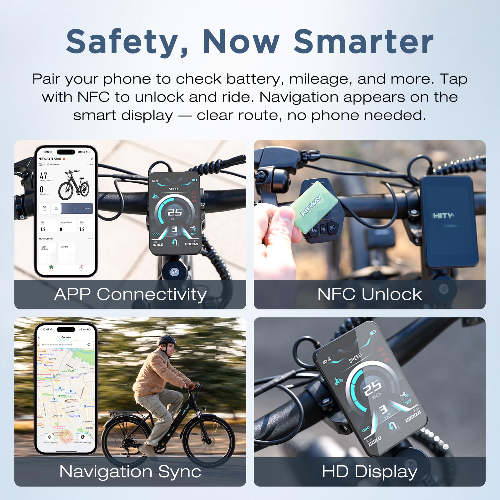 HITWAY E Bike, Elektrofahrrad 27,5 Zoll für Erwachsene Unisex, Pedelec E-Fahrrad mit 250W Motor, Abnehmbarem 36V 13Ah Lithium Akku, 7-Gang Pendler Ebike Reichweite 60-100km