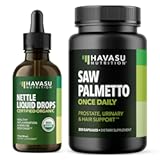 Organic Nettle Liquid Drops + Saw Palmetto Capsules: Prostate Supplements for Men