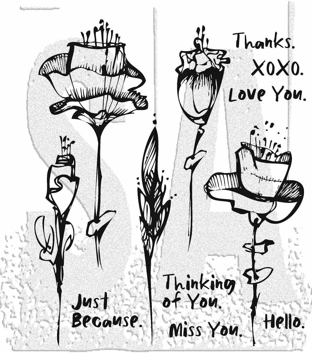 Tim Holtz Stampers Anonymous Abstract Florals Stamp Set - CMS479-2024