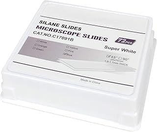Jackson Global JAP091B Super White Adhesive Microscope Slides | Silane Slides | Ground Edge | 45Â° Safety Corner | 25X75mm | Blue Frosted-(Pack of 72 PCS)