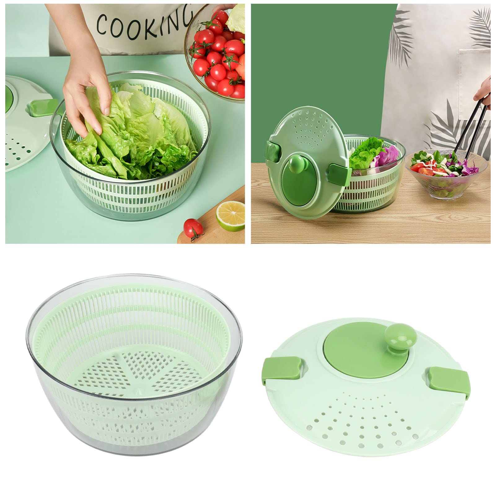 3.2 Litre Bpa Ücretsiz Salata Sebze Yıkama Kurutma Makinesi Süzgeç Süzgeç Kolay