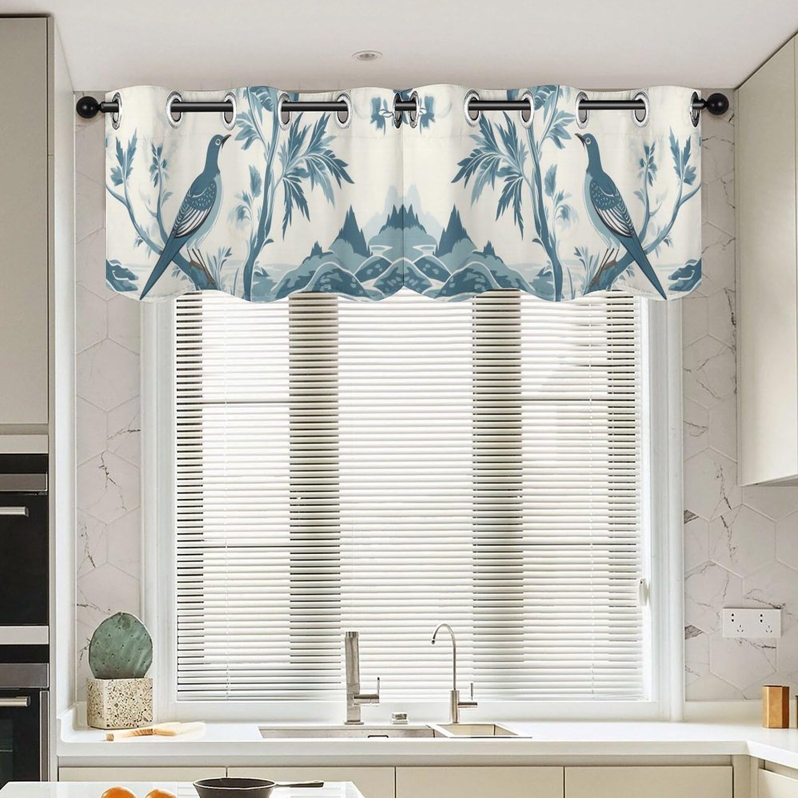 Cenefas de cortinas Chenonceau, un regalo ideal con diseño floral rústico para ventanas