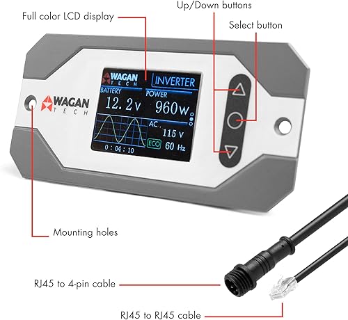 Miniatura 2 de Wagan Cargador de batería de 12 V CC a CC con controlador solar MPPT para SLA, inundado, gel, AGM, calcio y litio, utilizando carga multietapa en