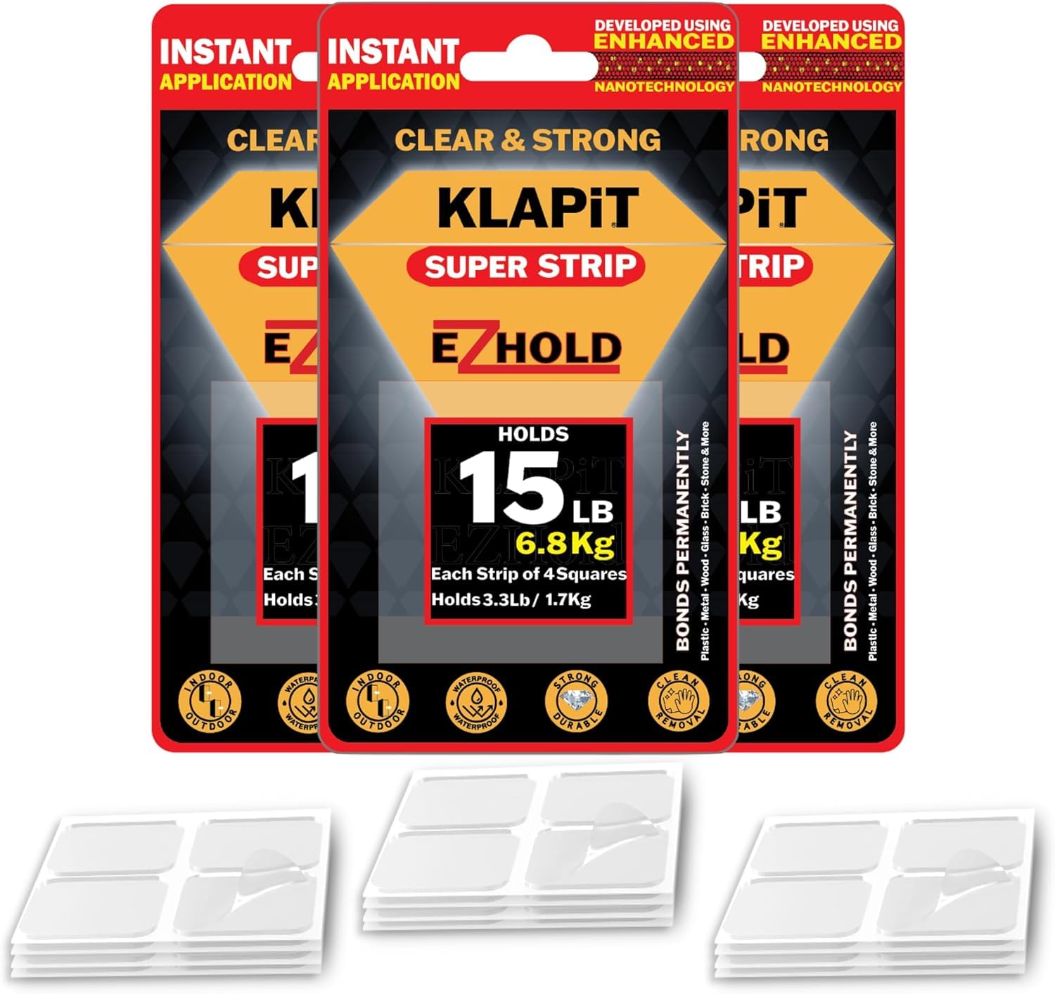 KLAPiT Super Strip EZHold Mounting Tape Squares - 1