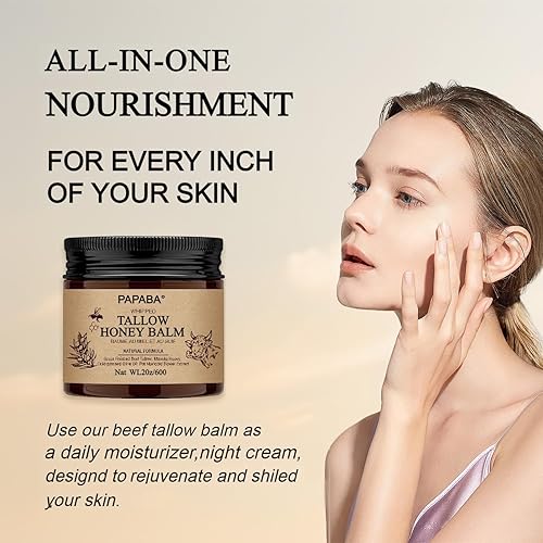 Miniatura 7 de Sebo de ternera batido y bálsamo de miel con sebo de res alimentado con pasto, miel de manuka, aceite de oliva orgánico natural hidratante facial