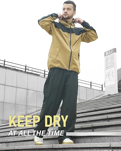 Miniatura 7 de TEELINK Mens Rain Suits Waterproof Lightweight Rain Coat for Motorcycle Riding, Fishing, Golf, Hiking, Rain Gear for Men