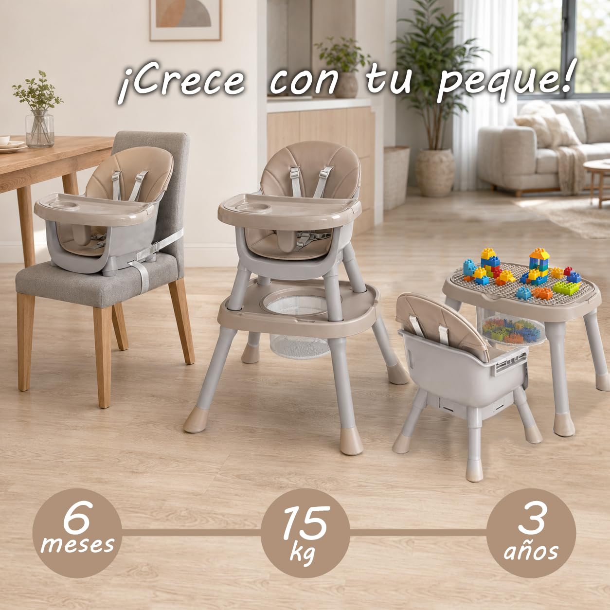 Twinly Ani Trona Evolutiva Bebé 4 en 1, Marrón