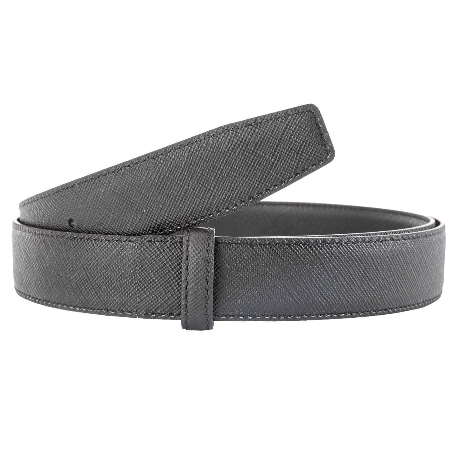 Vatee's Reversible Genuine Leather Belts without Buckle For Men Replacement Belt Strap 29mm Wide 100cm Long Black & Black