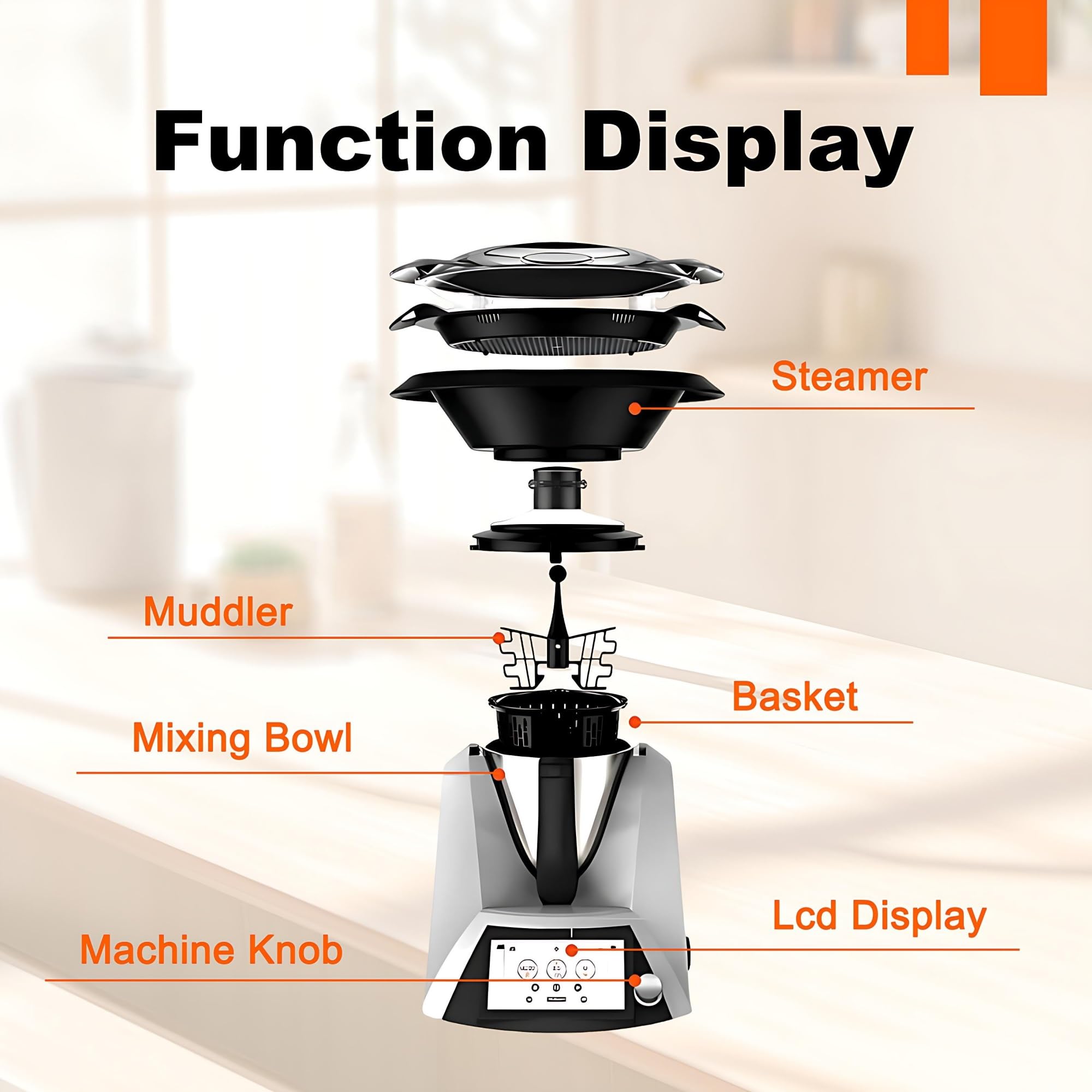 Robot Kuchenny Z Wagą I 3 L Misą, Inteligentny Robot Kuchenny Z Wifi, Ekran Dotykowy 7 Cali, Przepisami Online, Samoczyszczący Multicooker