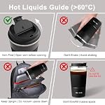 GEMFUL 17 oz Voyage tasse de café coupe de café de fuite isolé avec l'acier inoxydable de l'anse pour aller tasses de café pour les hommes femmes boissons chaudes bureau Tasse a Cafe isotherme noir