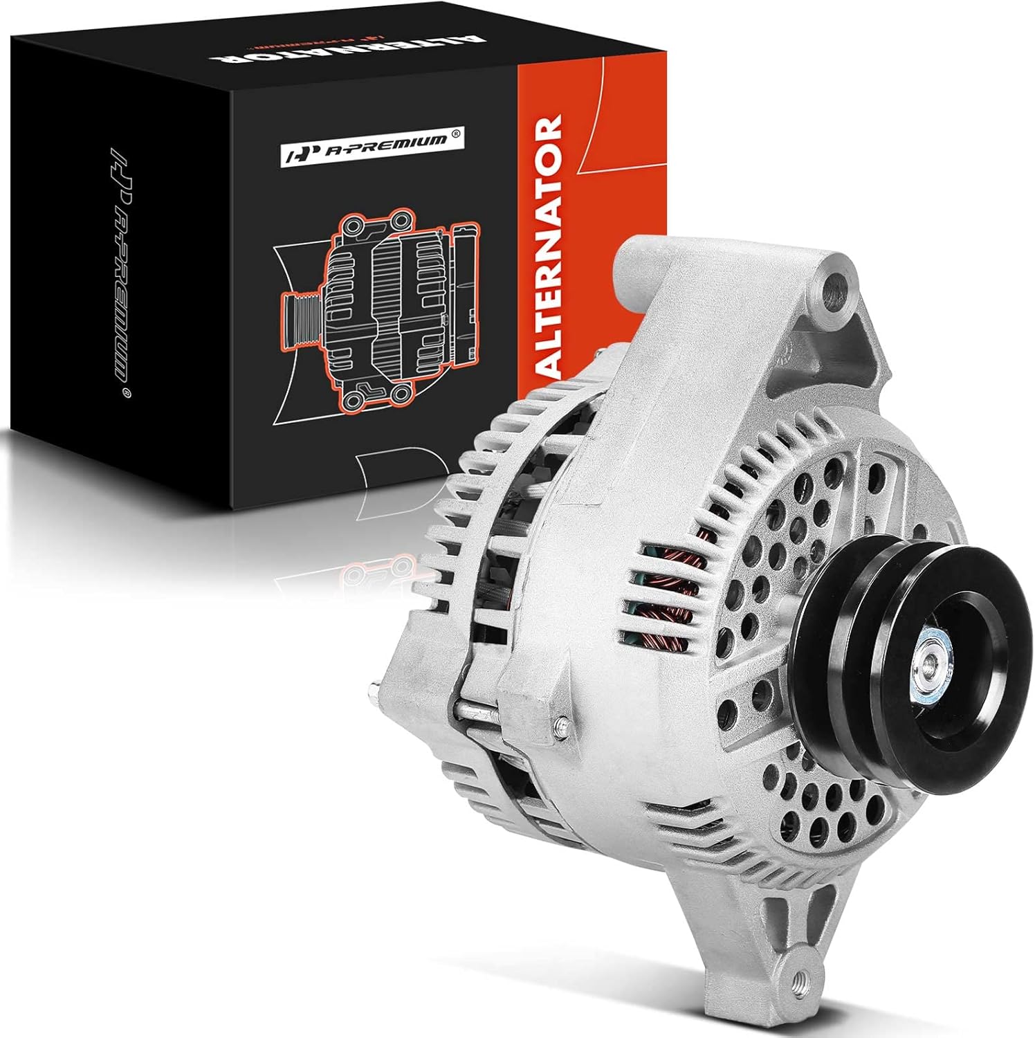 A-Premium Alternator Compatible with Ford E-350 Econoline 1992, E-350 Econoline Club Wagon 1992, V8 7.3L, 12V 130Amp CW 2-Groove Pulley, Replace# F2UU10300DC