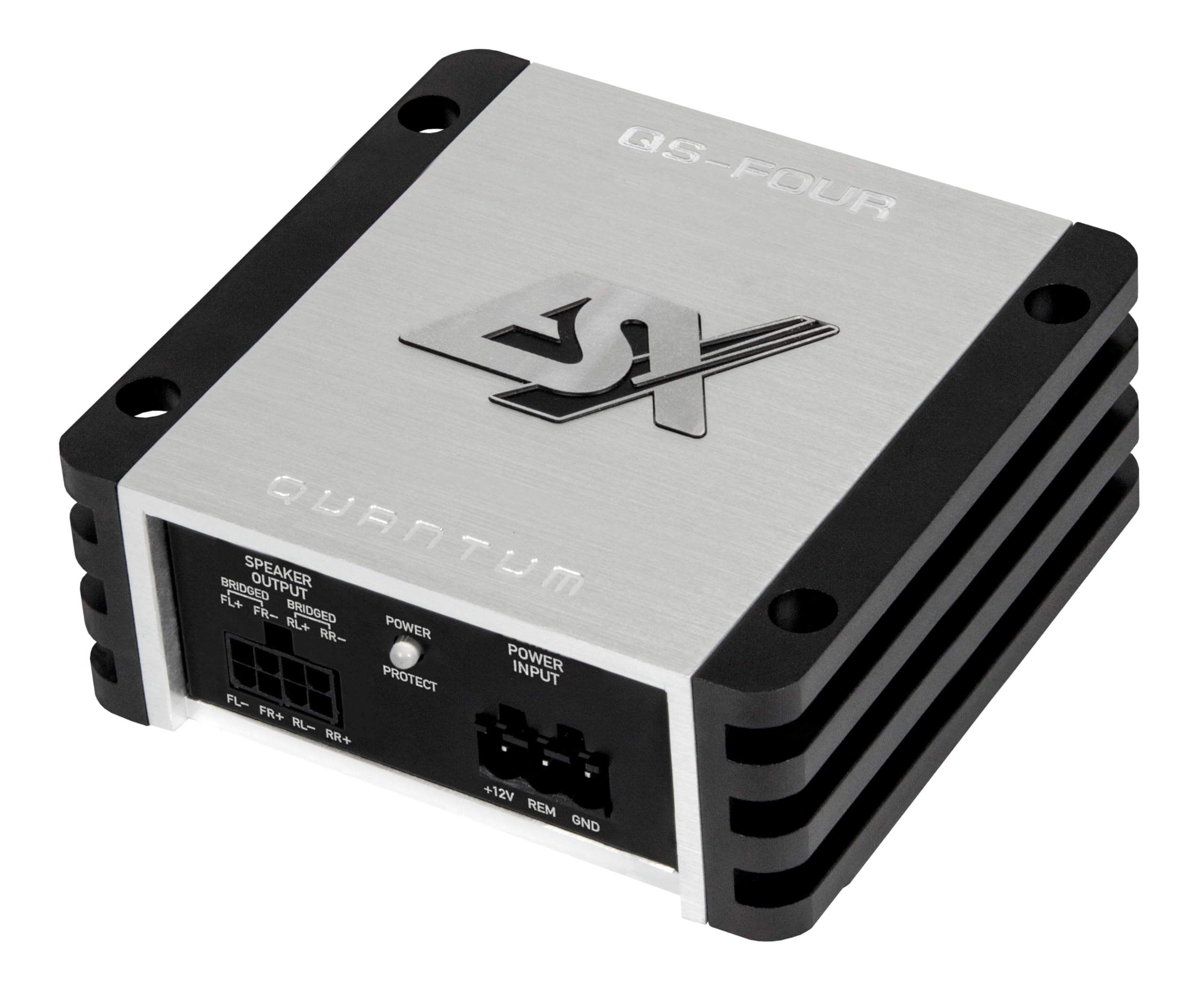 ESX QUANTUM QS-FOUR-ISO - Amplificateur ultra-compact pleine gamme de classe D avec 240 W RMS à seulement 90 x 35 x 80 mm | Faisceau de câblage ISO Plug & Play inclus | ESX Car Audio
