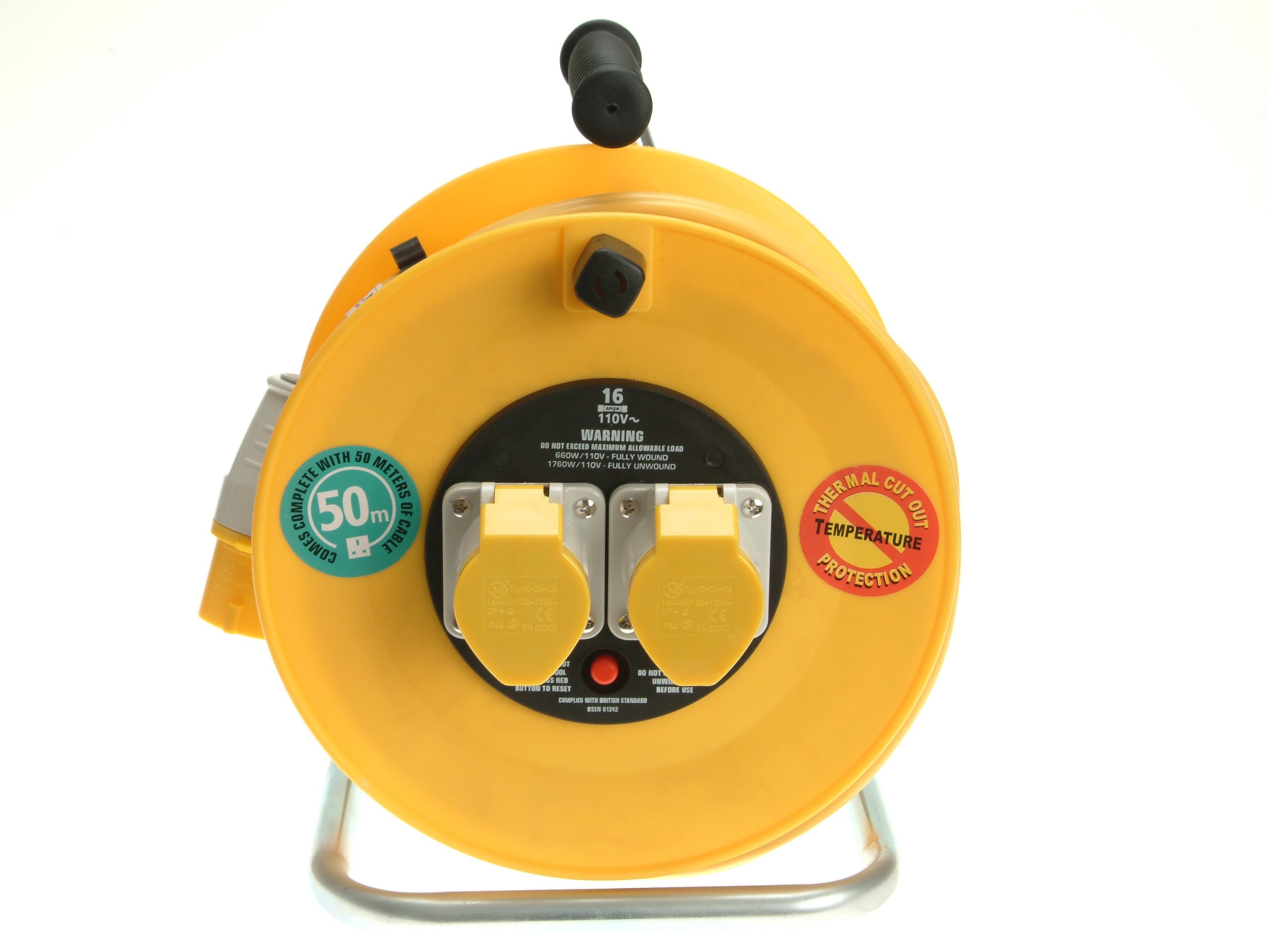 Masterplug Yellow Lvct50162 110 Volt Cable Reel 50M 16Amp