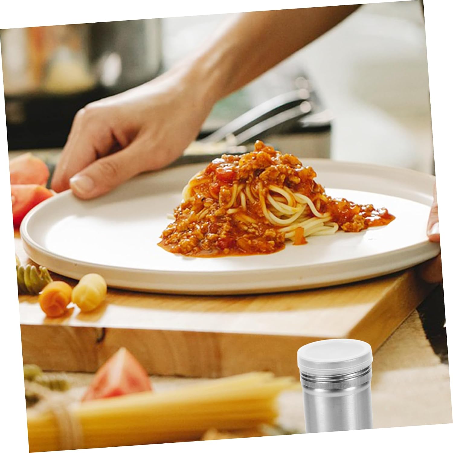1set Stainless Steel Seasoning Shaker Portable Pepper Sugar for Baking for Cocoa Flour Caps S Random Color 3pcs