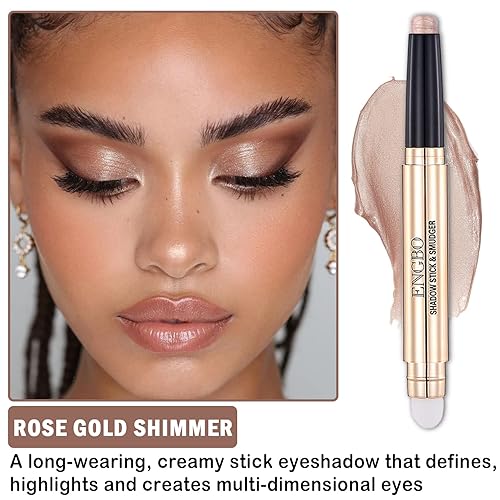 Miniatura 2 de NVLEPTAP Palitos de sombra de ojos en crema para sombra de ojos, lápiz de sombra de ojos con purpurina brillante, iluminador de larga duración,