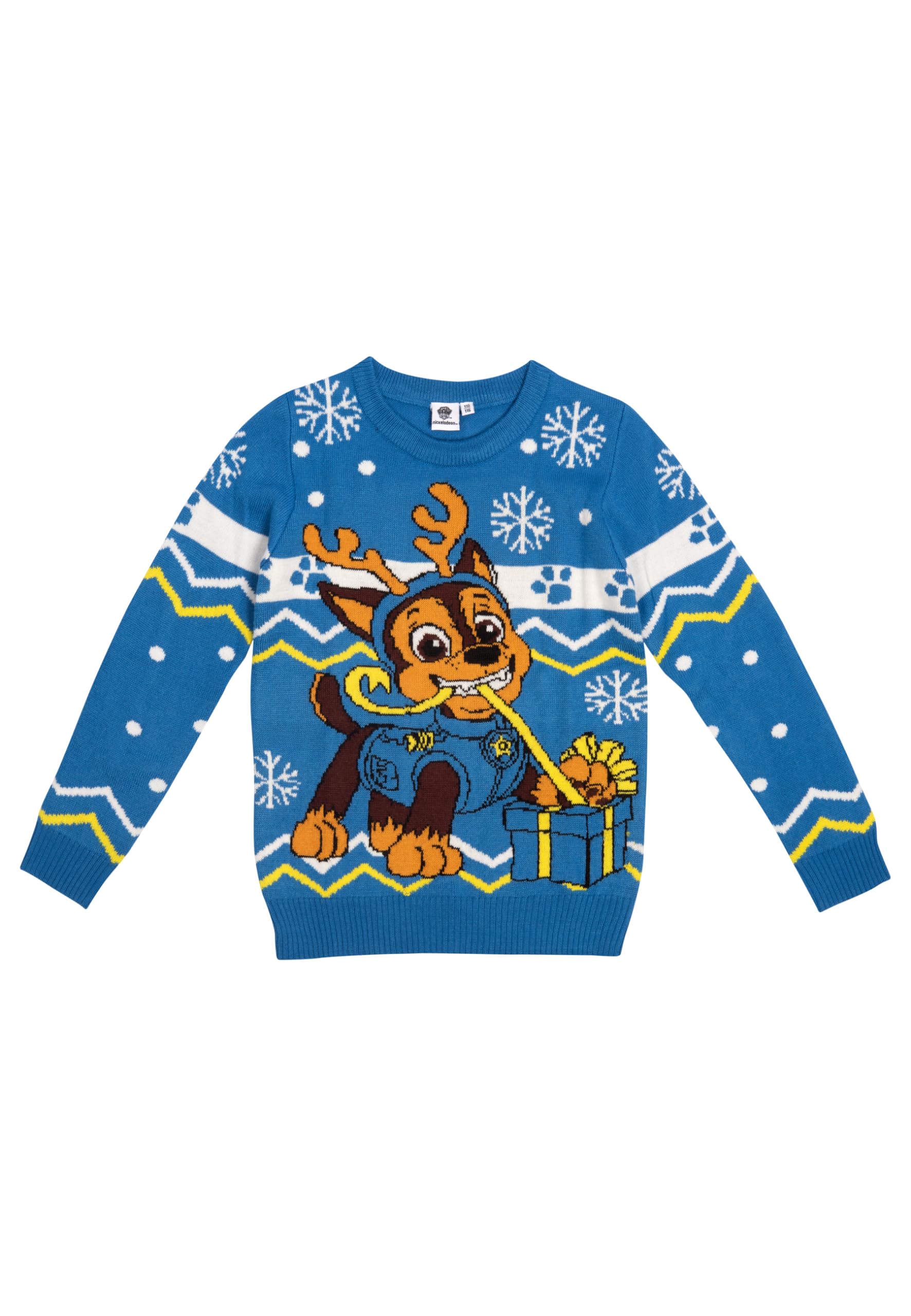 Psi Patrol sweter zimowy dla chłopców – Chase Winter dziergany sweter bluza Ugly Sweater niebieski