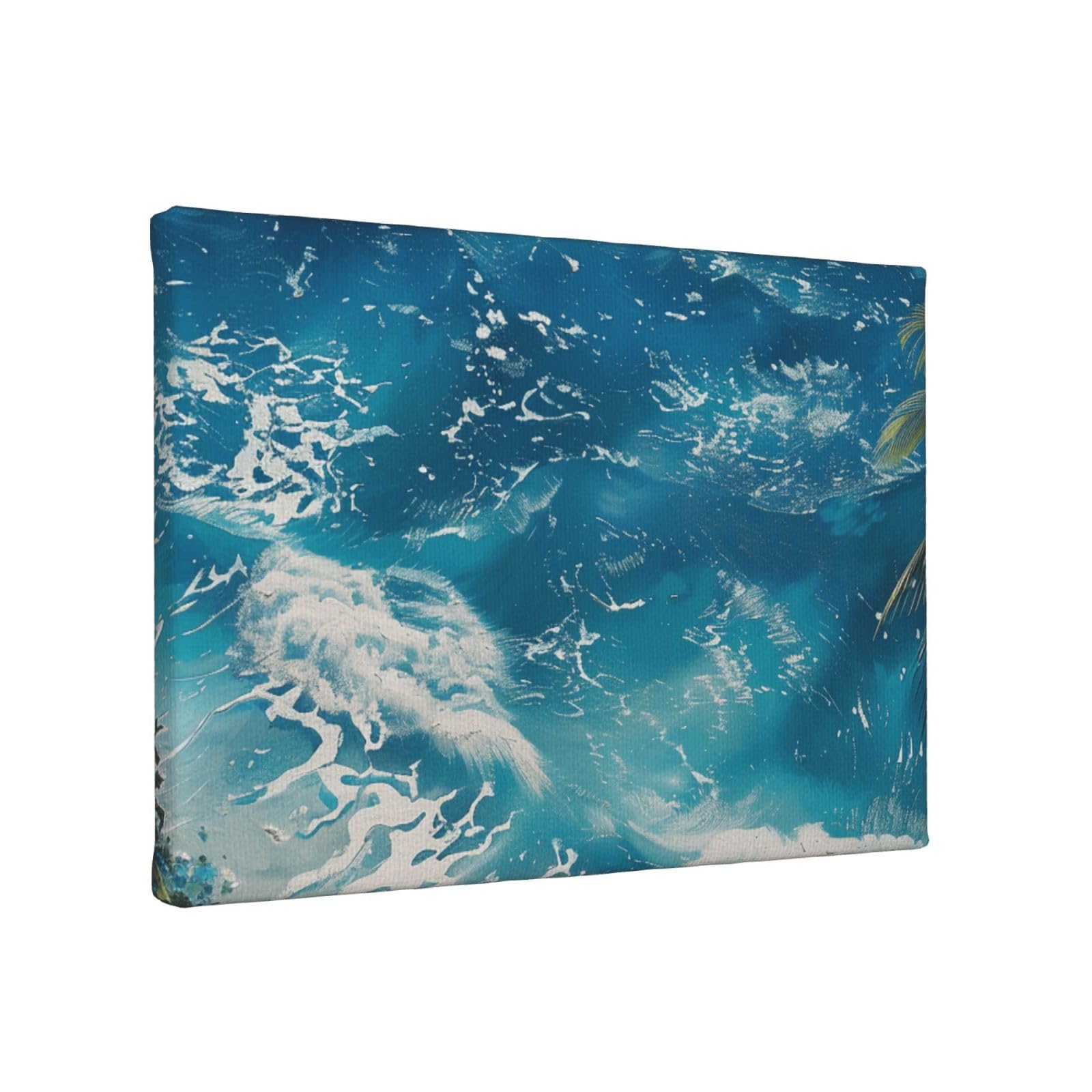 YKLJG Tropical Sea Beach Theme Printed Wall Art Canvas Painting 30x20 CM Wooden Framed Picture Painting Artwork Prints for Bedroom Kitchen Home Office Decor