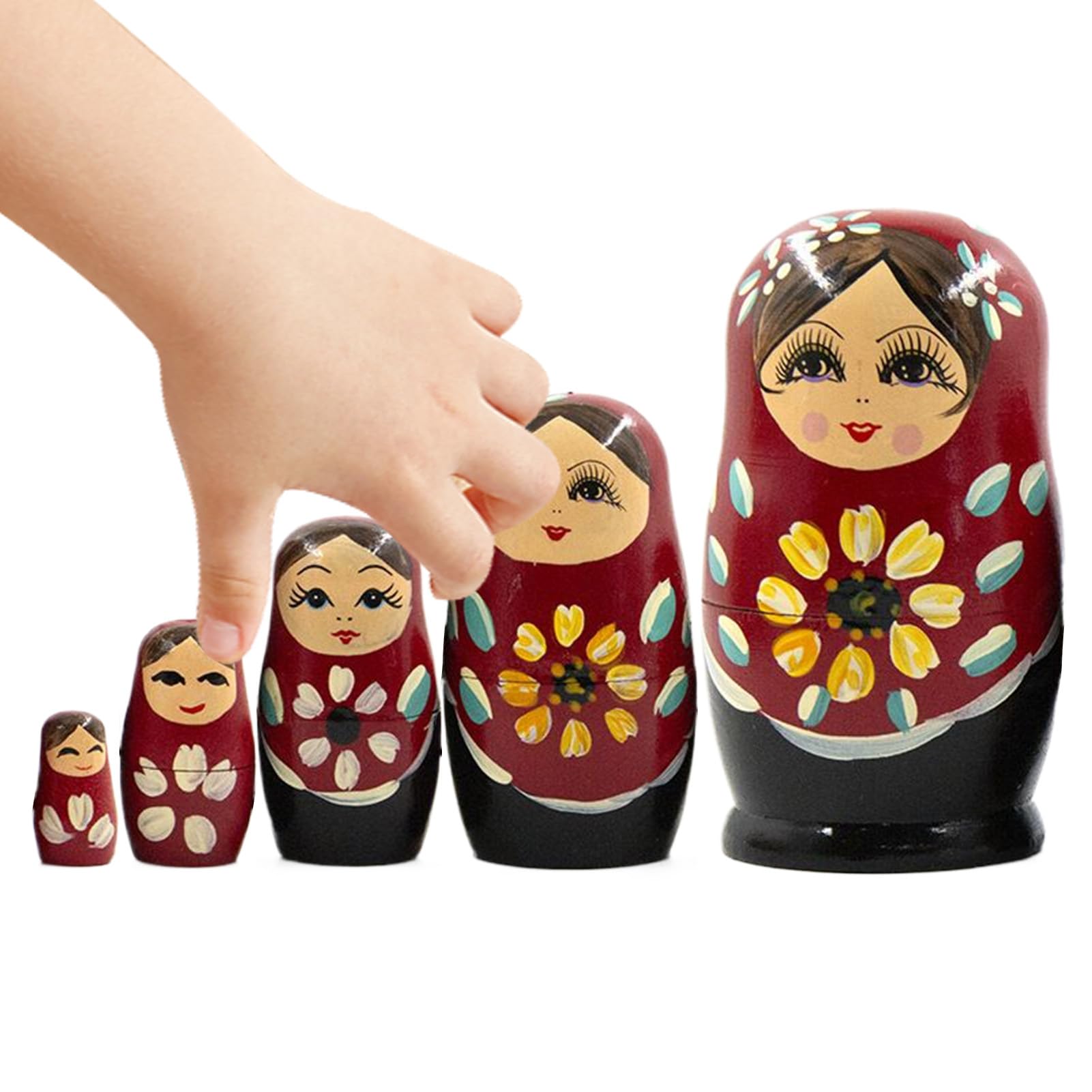 Manolyee Poupées Russes Gigognes | Figurines de Table de Poupées Russes Artisanales - Modèle en Bois Peint à la Main pour Décoration de Foyer Salon Entrée Chambre Enfant