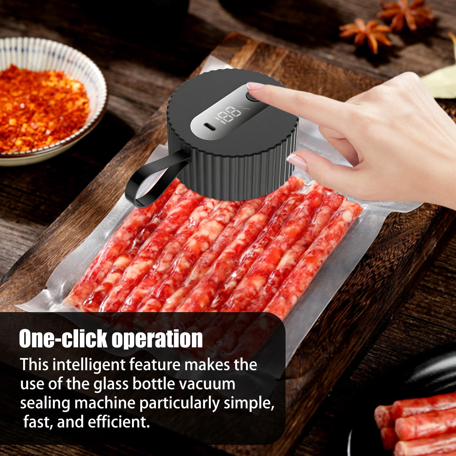 Vakuumierer für Gläser, Vakuumierer für Einmachgläser automatisches Vakuumiergerät Set Elektrisches Mason Jar Vakuum Sealer Kompatibel mit Breite und Normale Öffnung, Herzliche Geschenke Mama, Oma