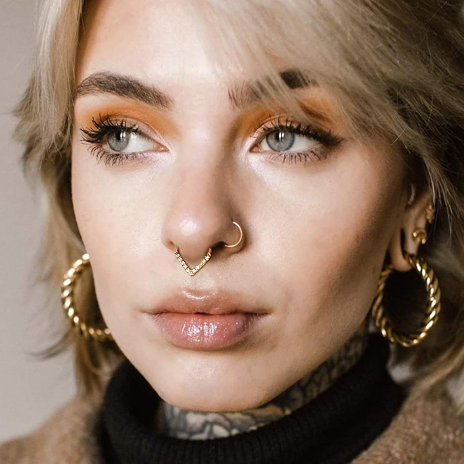 Anneaux Piercing Acier Inoxydable 316L – Tragus, Helix, Septum, Nez – 20G/18G/16G, Diamètre 6-10mm – Argent, Or, Or Rose – Cadeau Idéal