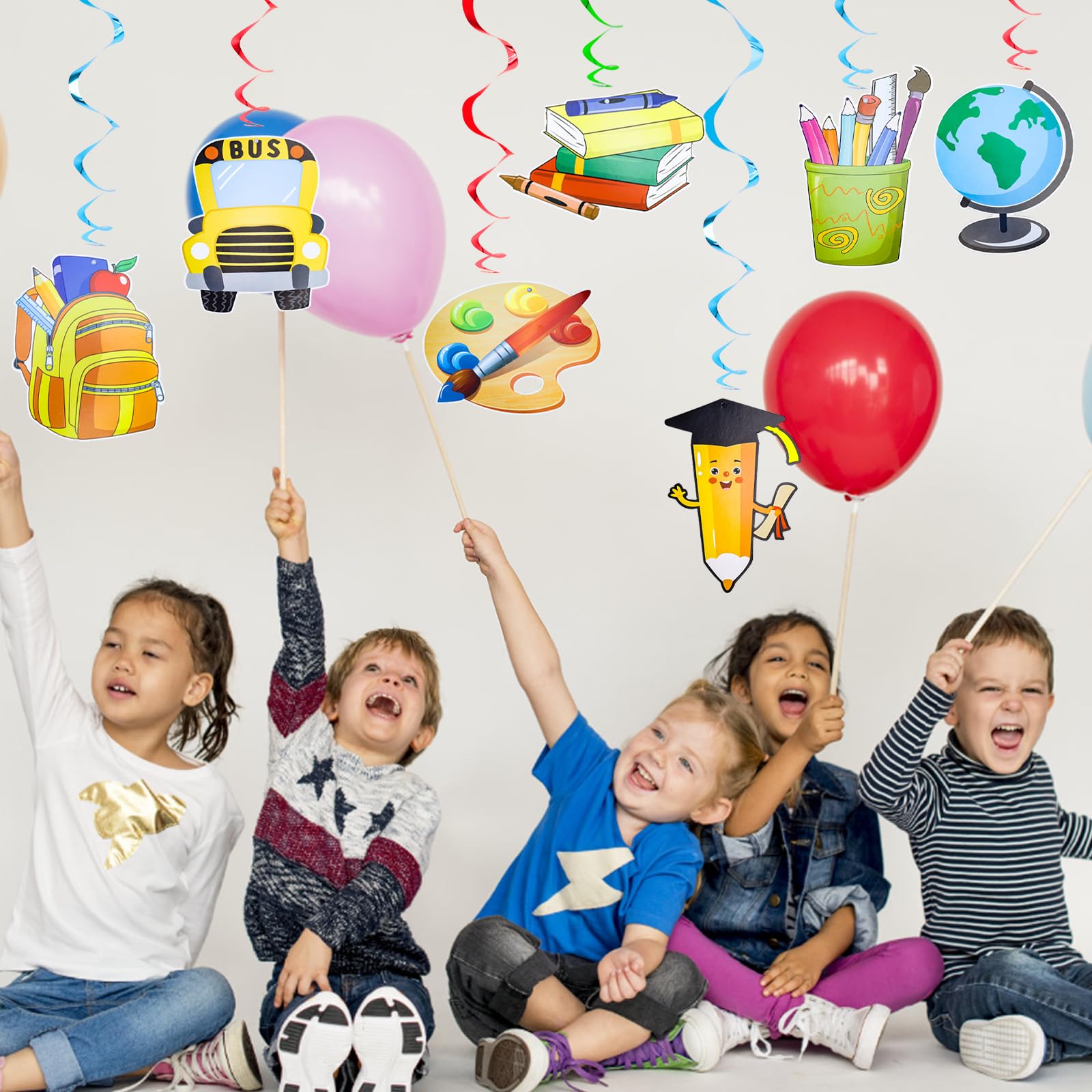 BETESSIN Einschulung Deko - 26 Buchstaben Girlanden A-Z Mit Glitzer