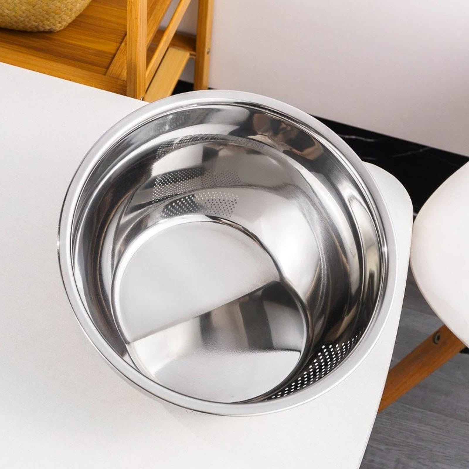 Colcolo Colador de arroz, recipiente para lavar con lateral, colador de cocina, utensilio de limpieza, de pasta para frijoles, herramienta de cocina, L