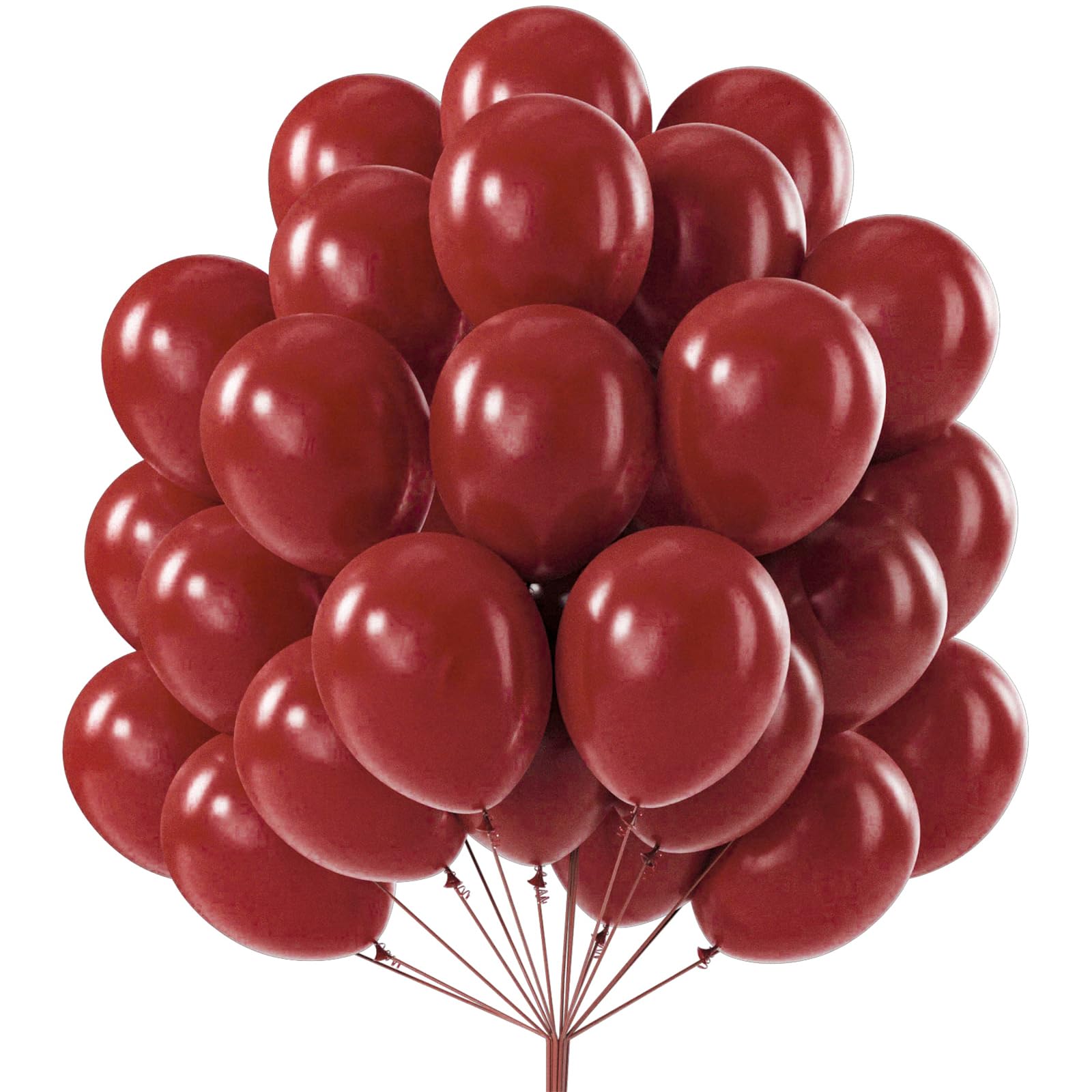 PartyWoo Burgundy Balloons 101pcs 12 Inch Dark Chestnut Red Maroon Helium Balloons for Graduation Wedding Thanksgiving Birthday Bachelorette