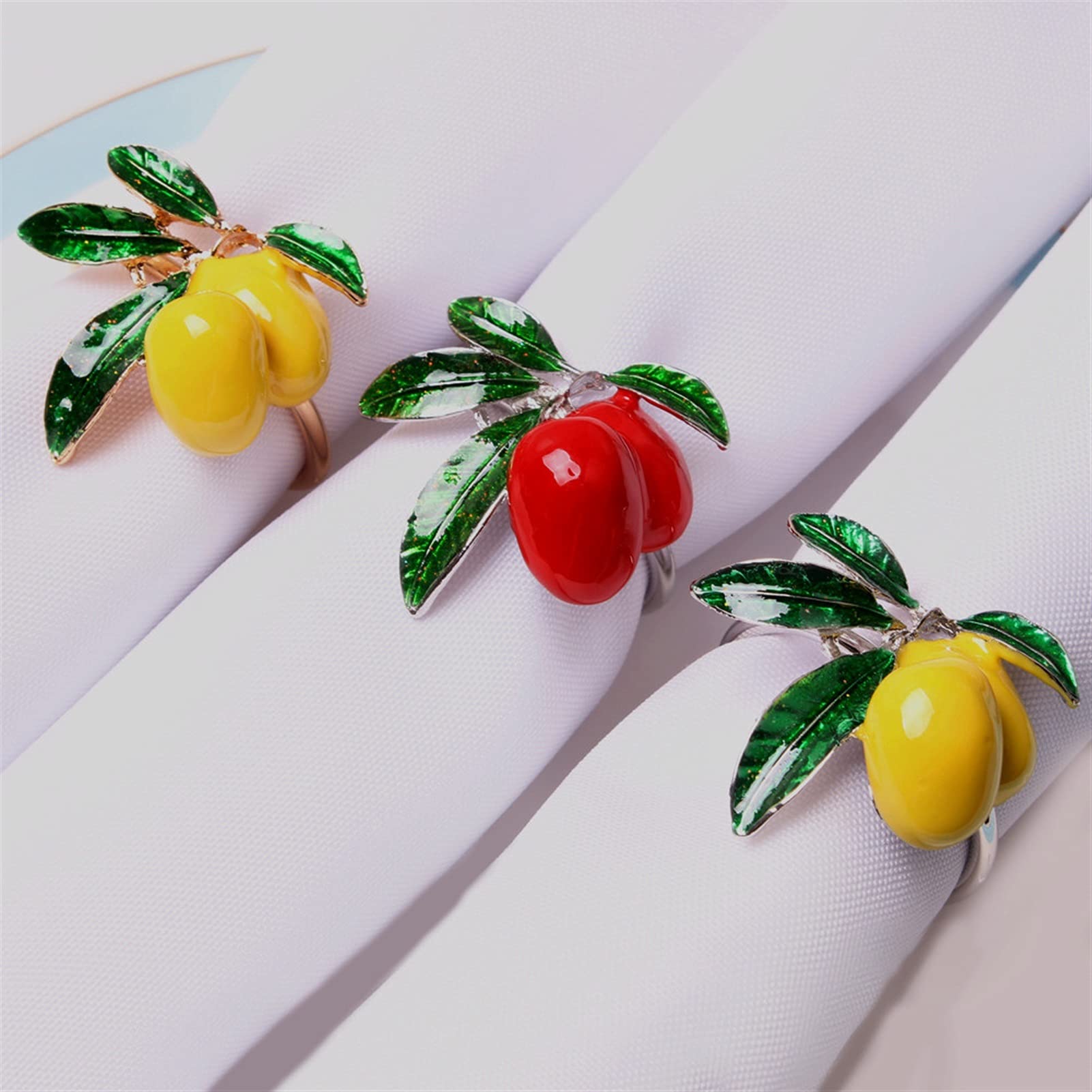 servilletero 6 / PCS Nuevo anillo de servilleta de limón Anillo de la fruta Ninger Anillo Hebilla de toalla (Color : A01)