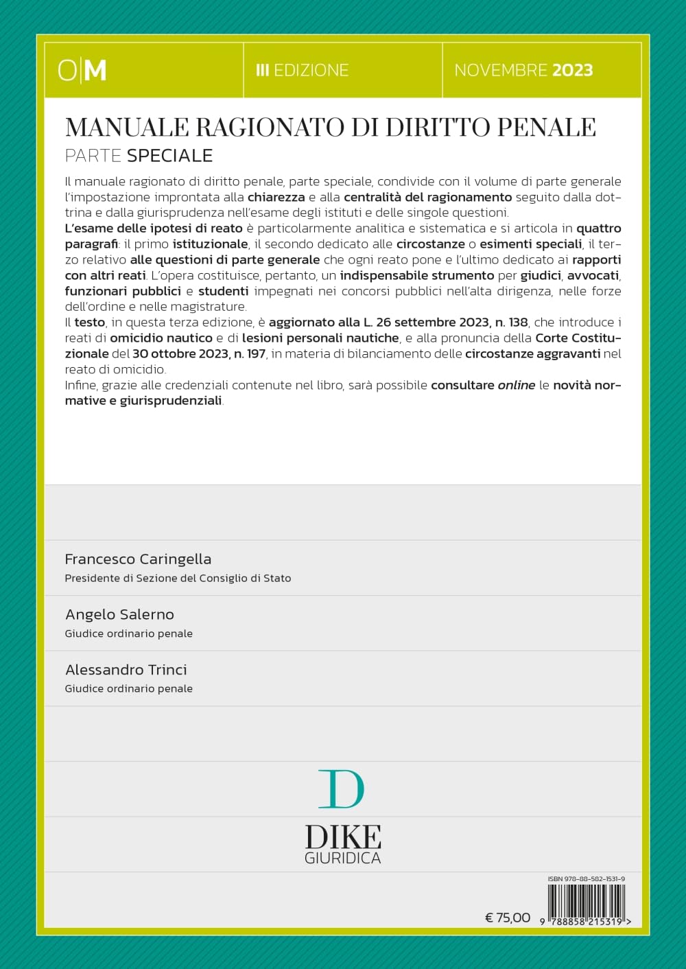 Manuale ragionato di diritto penale. Parte speciale