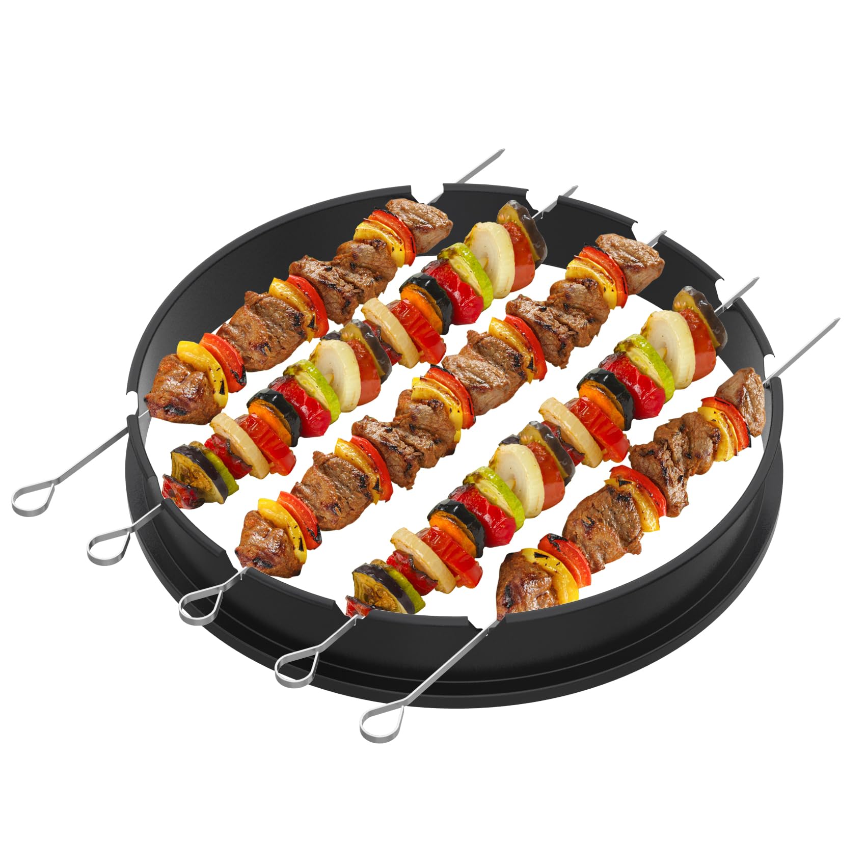 Onlyfire Pierścień do rożna z zestawem szaszłyków kebabowych do grilla Weber 57 cm | Akcesoria do grilla do innych podobnych grillów na węgiel drzewny