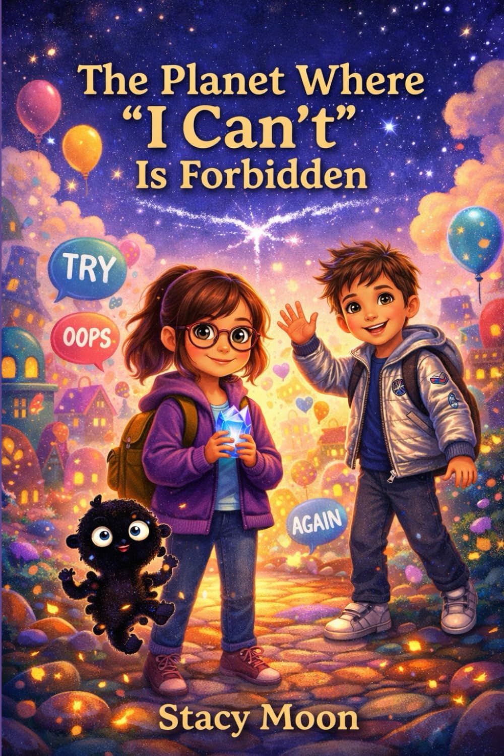 The Planet Where “I Can’t” Is Forbidden: A Story That Turns “I Can’t” Into “I’ll Try” — Through a Sparkly Adventure on Try-Again Planet