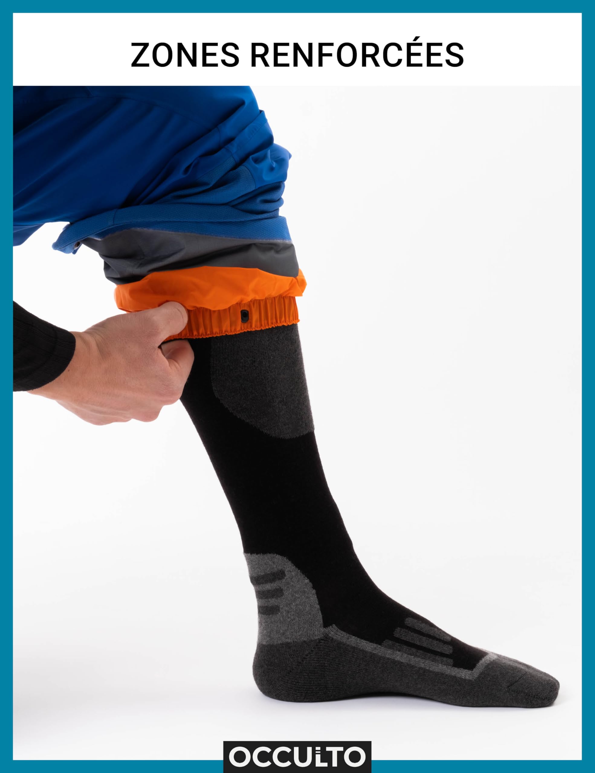 Occulto Chaussettes de Ski Laine Merinos Homme & Femme lot de 2 (modèle: Toni)