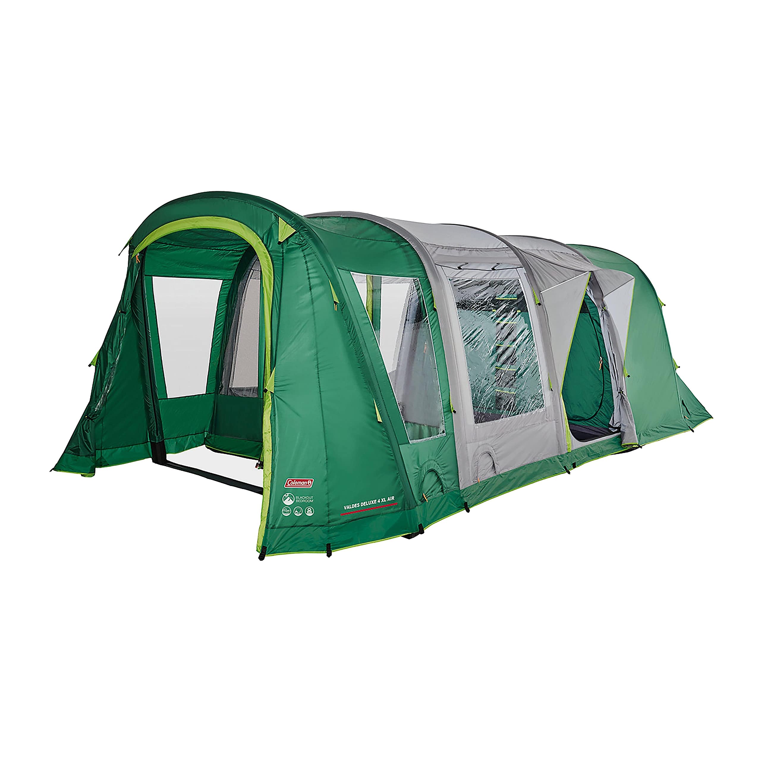 COLEMAN Valdes Deluxe 4 XL Air BlackOut Bedroom Family Tent, Green, One Size
