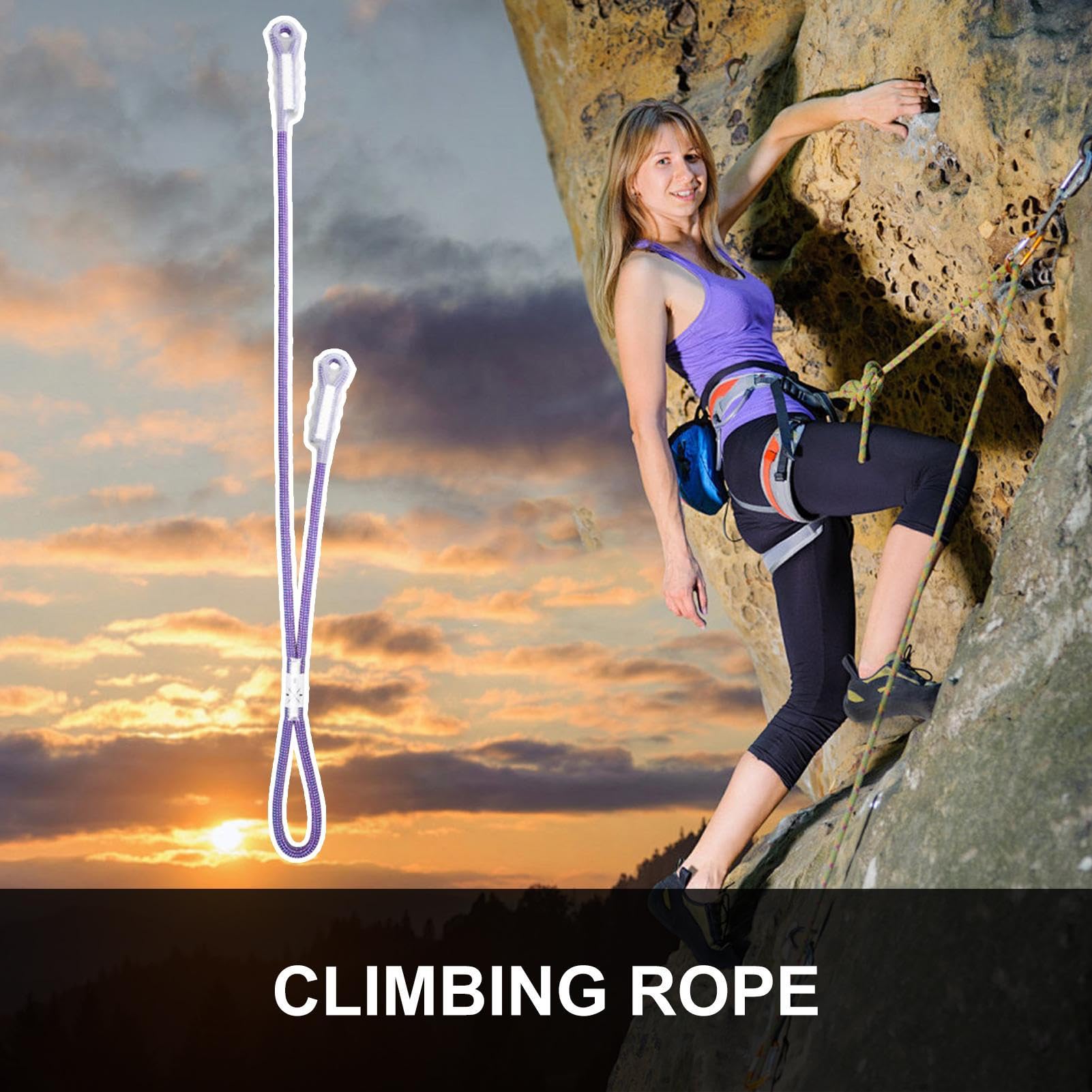 Prusik Rope - Cuerda de seguridad para escalada - Equipo de rescate de alta resistencia en forma de Y para ascensos, seguridad en el parque infantil
