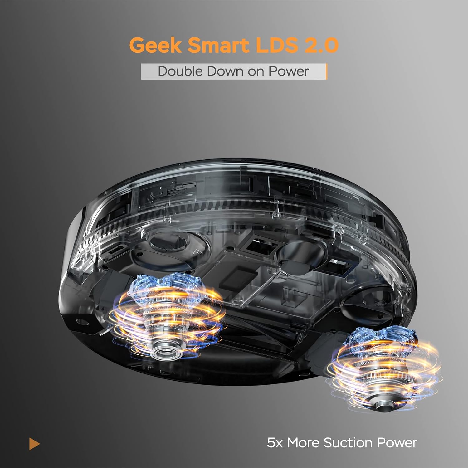 Geek Smart Robot Vacuum Cleaner and Mop L8, LDS Navigation, 3200mAh with 110mins Runtime, MAX 2800Pa Suction Power, Selective Room Cleaning, Carpets and Hard Floors, Wi-Fi Connected APP