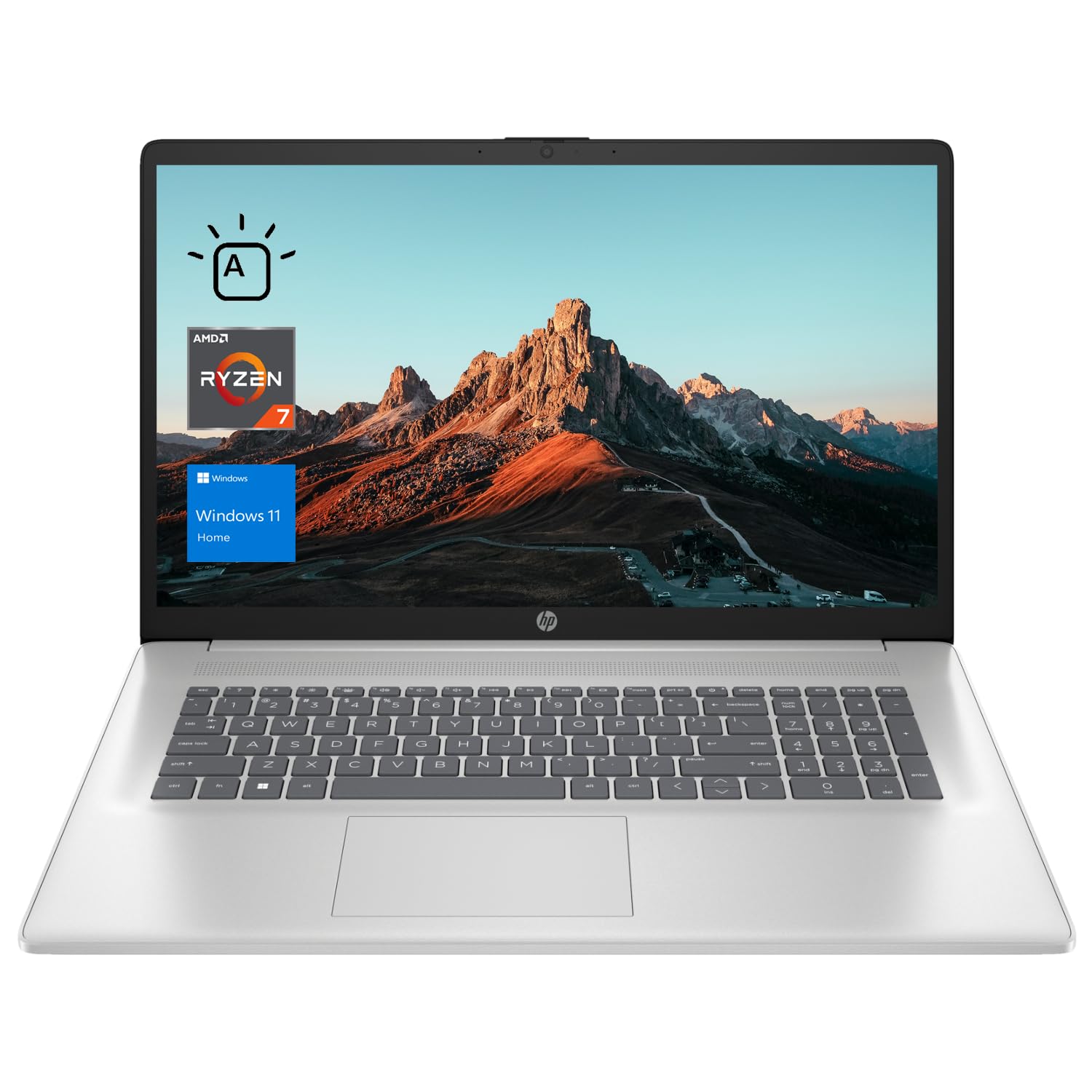 Laptop HP Essential 17,3" FHD - AMD Ryzen 7, 16 GB RAM, SSD 512 GB, Windows 11 Home, Nero