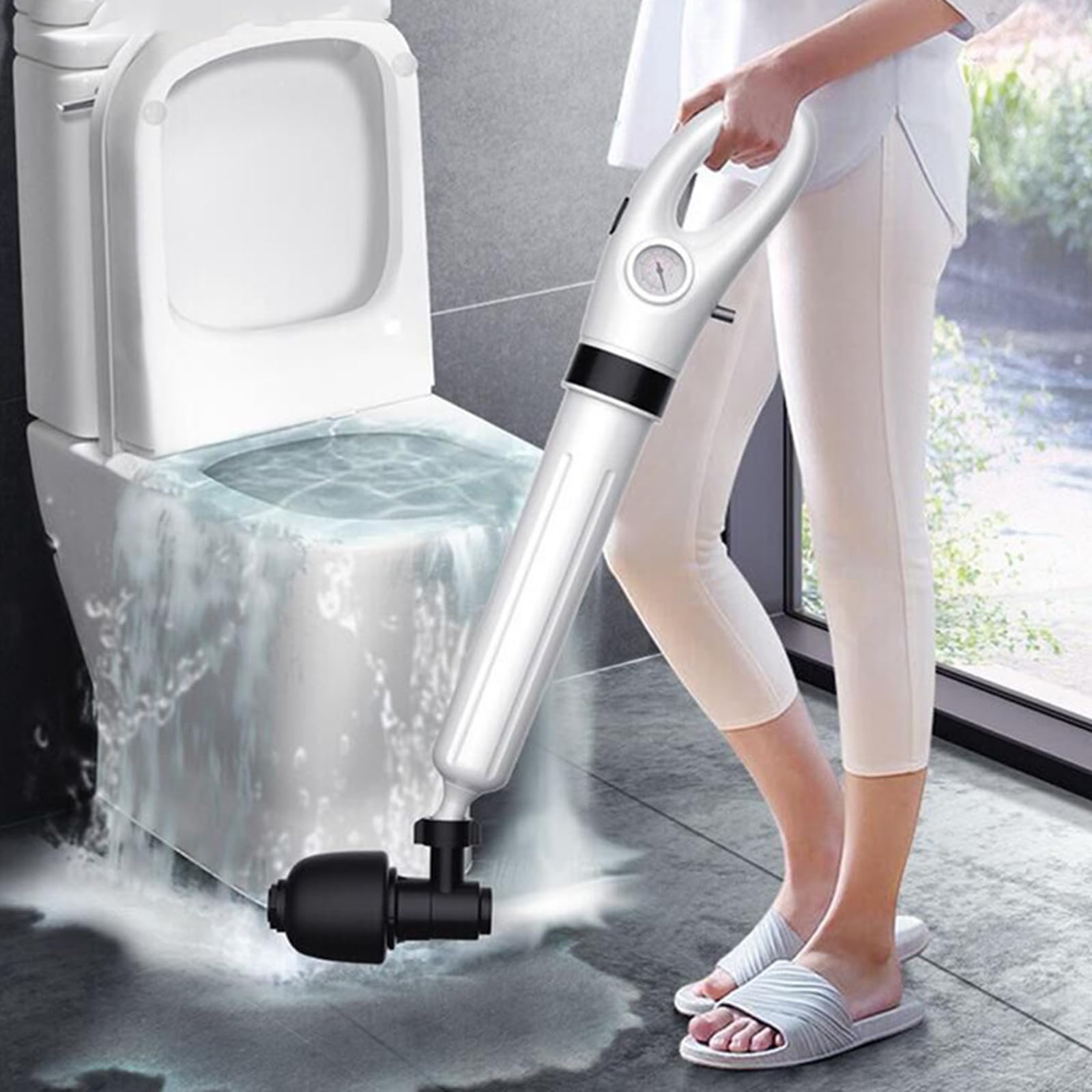 Removedor de obstrucciones de drenaje de alta presión con émbolo neumático para fregadero y baño